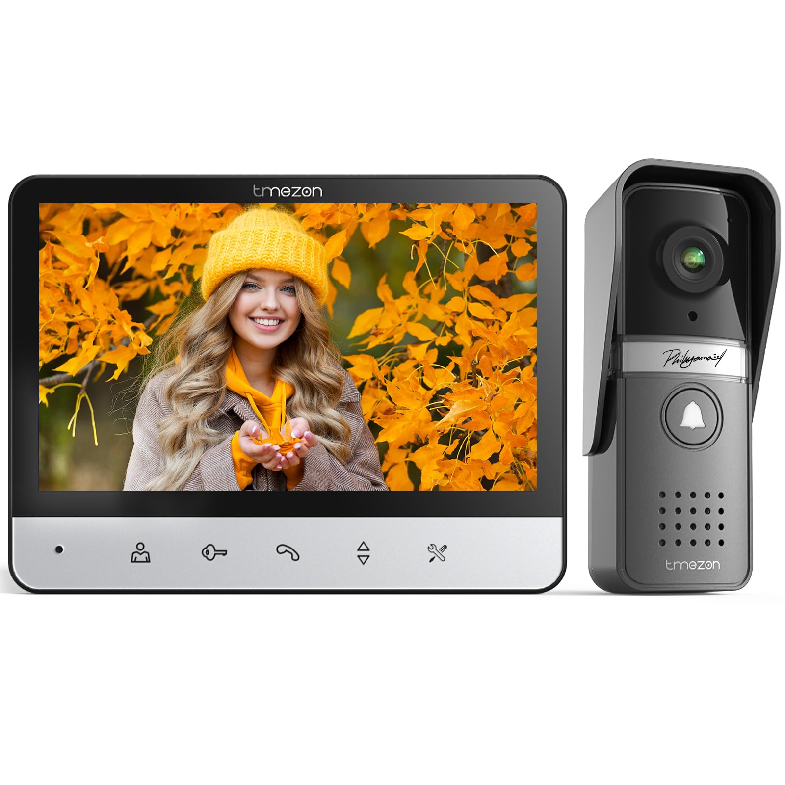 TMEZON 4-Wire Video Intercom System for Single Family Homes - 7-Inch Color Monitor with Night Vision Camera & Outdoor Doorbell - V20 Model - Perfect for Home Security and Smart Door Entry