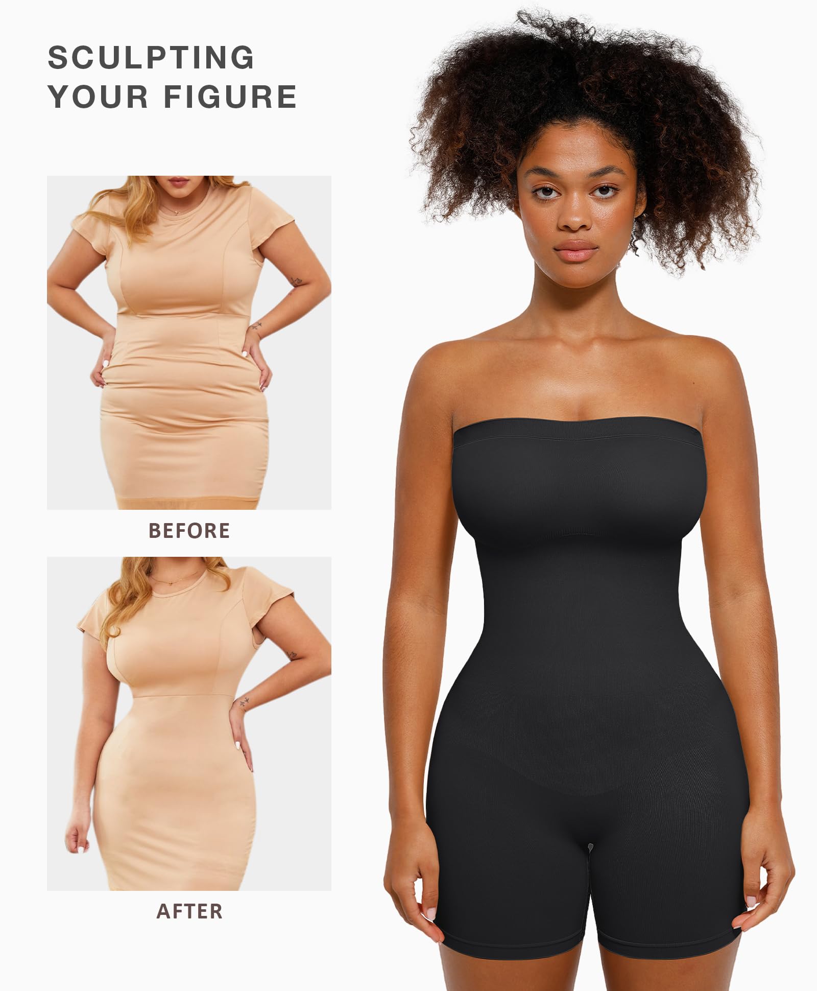 Best Strapless Shapewear Bodysuit for Women - Tummy Control & Seamless Butt Lifter - Adjustable Removable Straps - Perfect for Wedding, Evening Dresses & Body Shaping