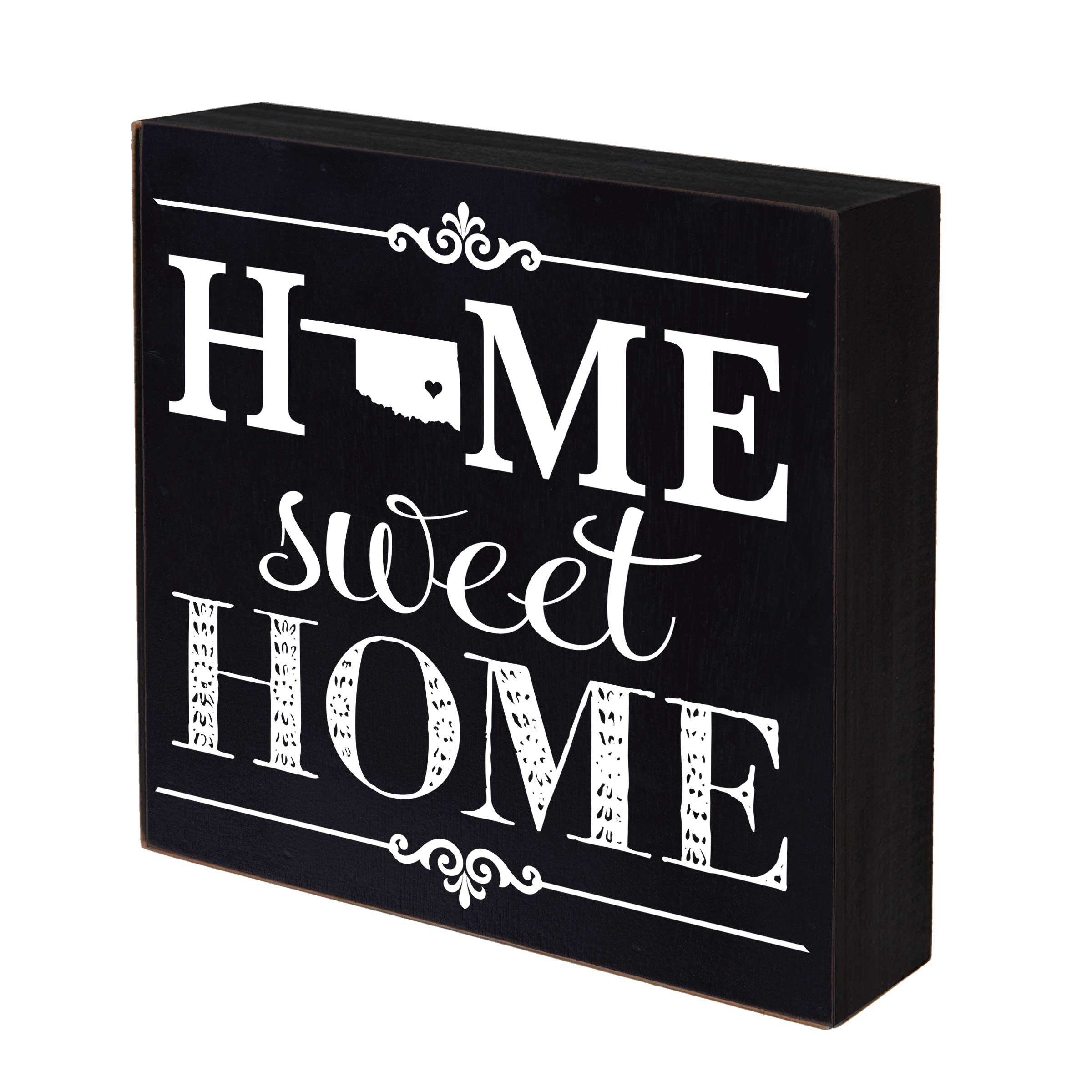 LifeSong Milestones Oklahoma Home State Shadow Box - 6x6 Black Wooden Wall Decor for Family Memories | Perfect Housewarming Gift & Shelf Display for Home Sweet Home Decor | Great for Living Room, Bedroom, or Office