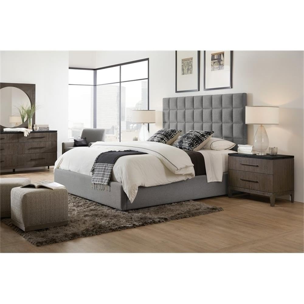 Hooker Furniture Miramar Aventura San Marcos Nightstand with Stone Top - Elegant Bedroom Side Table for Master Bedroom, Guest Room, or Apartment