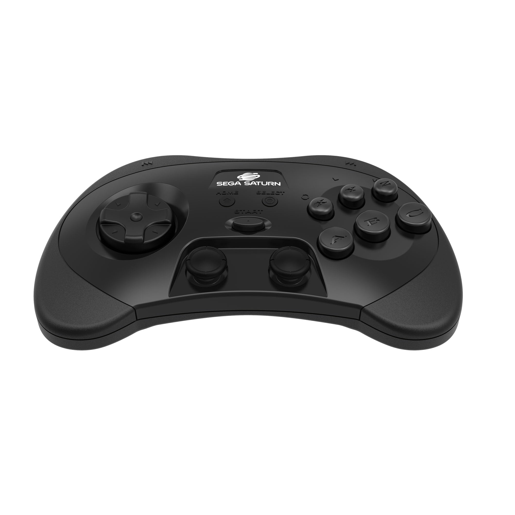 Retro-Bit SEGA Saturn 2.4GHz Wireless Pro Controller - Compatible with Sega Saturn, Genesis Mini, Nintendo Switch, PC & Mac - Dual Receiver Bundle - Black - Perfect for Retro Gaming & Modern Consoles