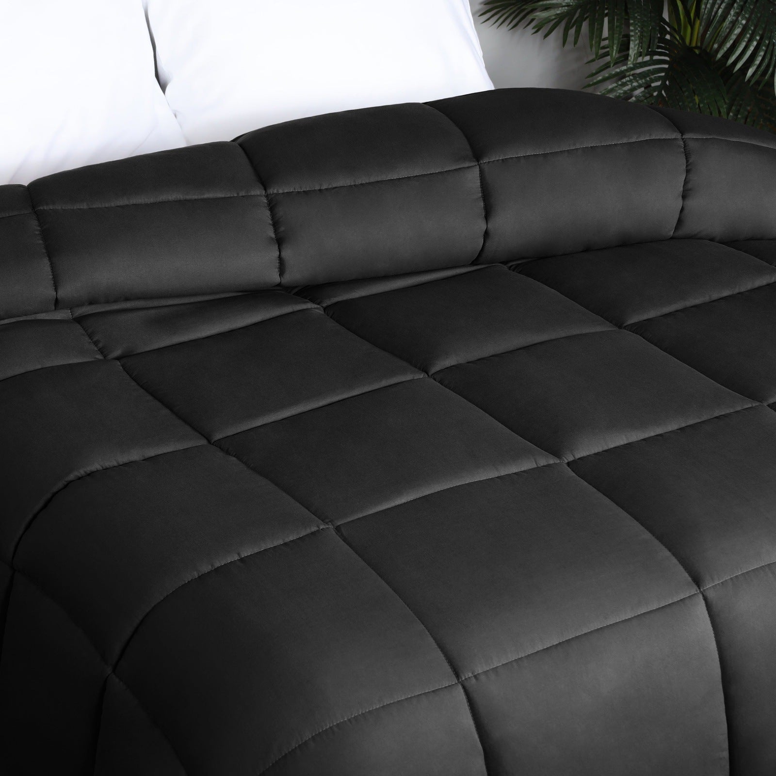 Soft Brushed Microfiber Down Alternative Comforter - Medium Weight Solid Bedding for All Seasons | Perfect for Cozy Nights, Guest Rooms & Dorm Essentials
