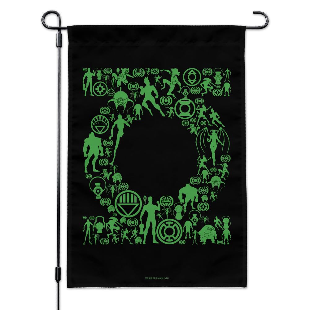 Green Lantern Logo Garden Flag - DC Comics Superhero Outdoor Decorative Banner for Yard, Lawn, and Patio Decor