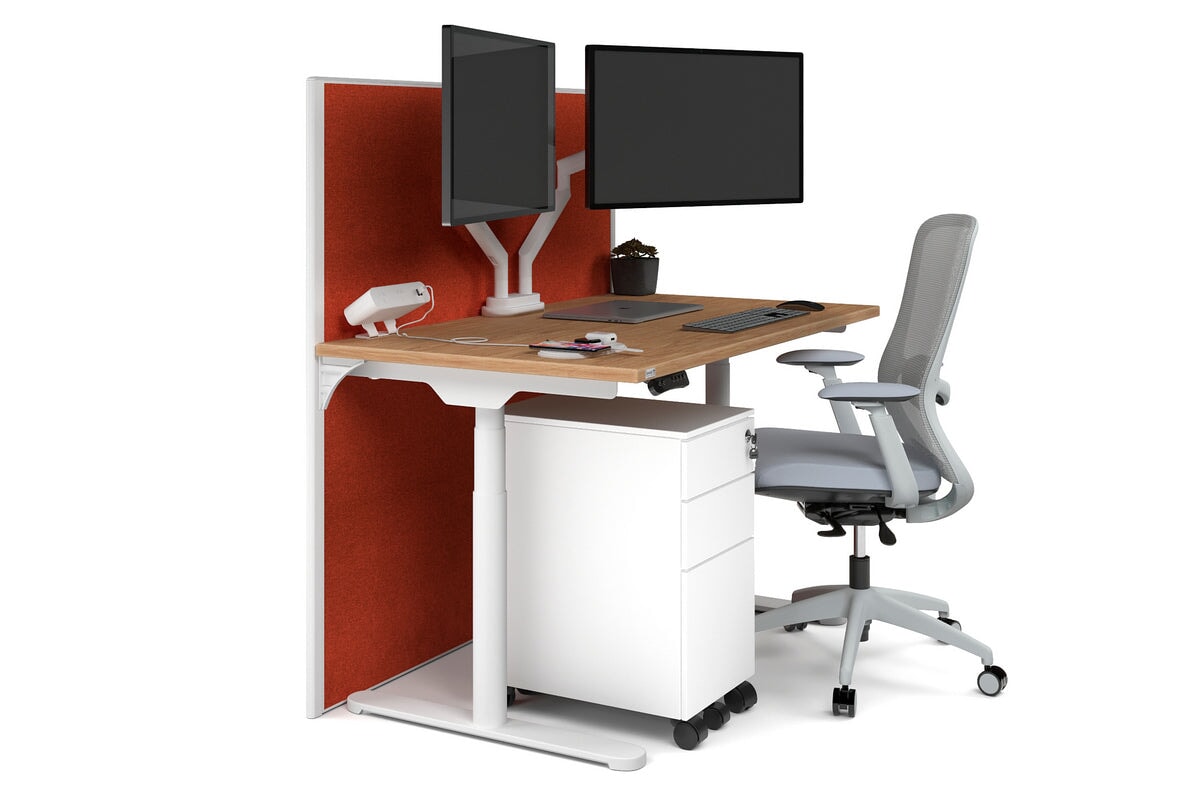 Flexi Premium Height Adjustable Single Workstation Desk - 1200L x 700W - Ergonomic Standing Desk for Home Office & Workspace
