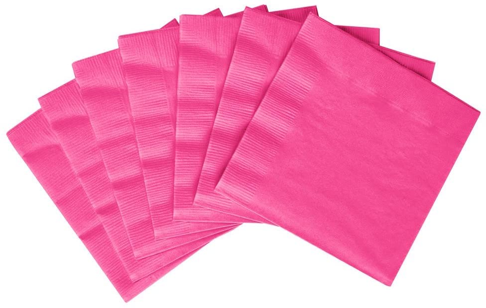 Wanna Party Hot Pink Paper Napkins - 20 Count Disposable Dinner Napkins for Birthday Parties, Weddings & Events
