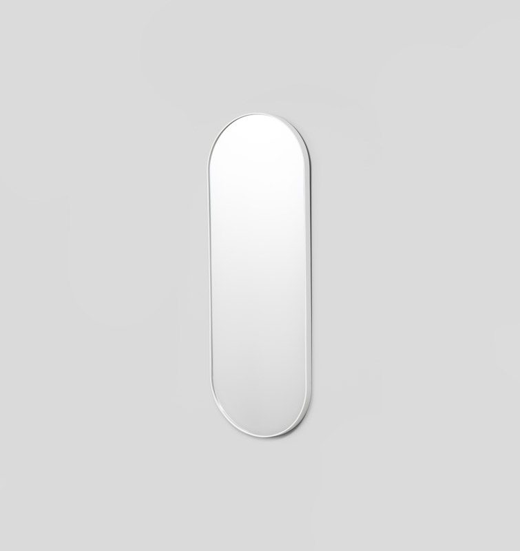 Stylish MIDDLE OF NOWHERE Bjorn Oval Mirror in White - 50x145cm Wall Decor for Living Room, Bedroom & Entryway