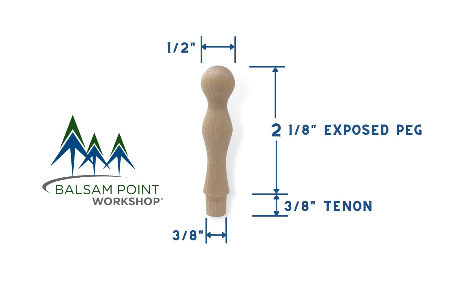 2.5 Inch Unfinished Birch Wood Coffee Mug Hooks - Smooth Sanded Pegs for Kitchen & DIY Projects (10-Pack) - Perfect for Hanging Mugs, Towels, or Organizing Small Items