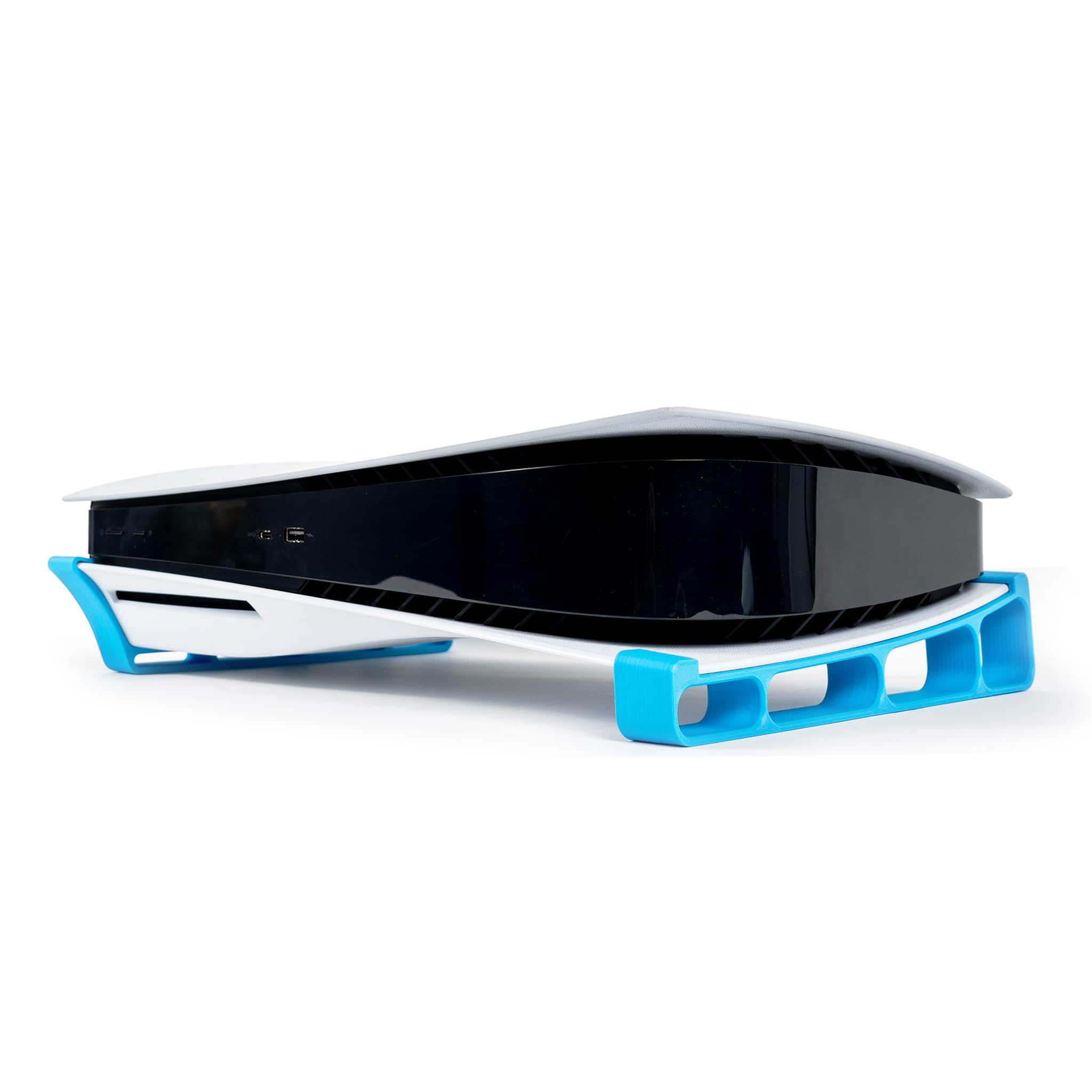 Glistco PS5 Horizontal Stand - Compatible with PlayStation 5 Disc Edition (Blue) - Secure Cooling Gaming Console Stand for Living Room & Bedroom Setup