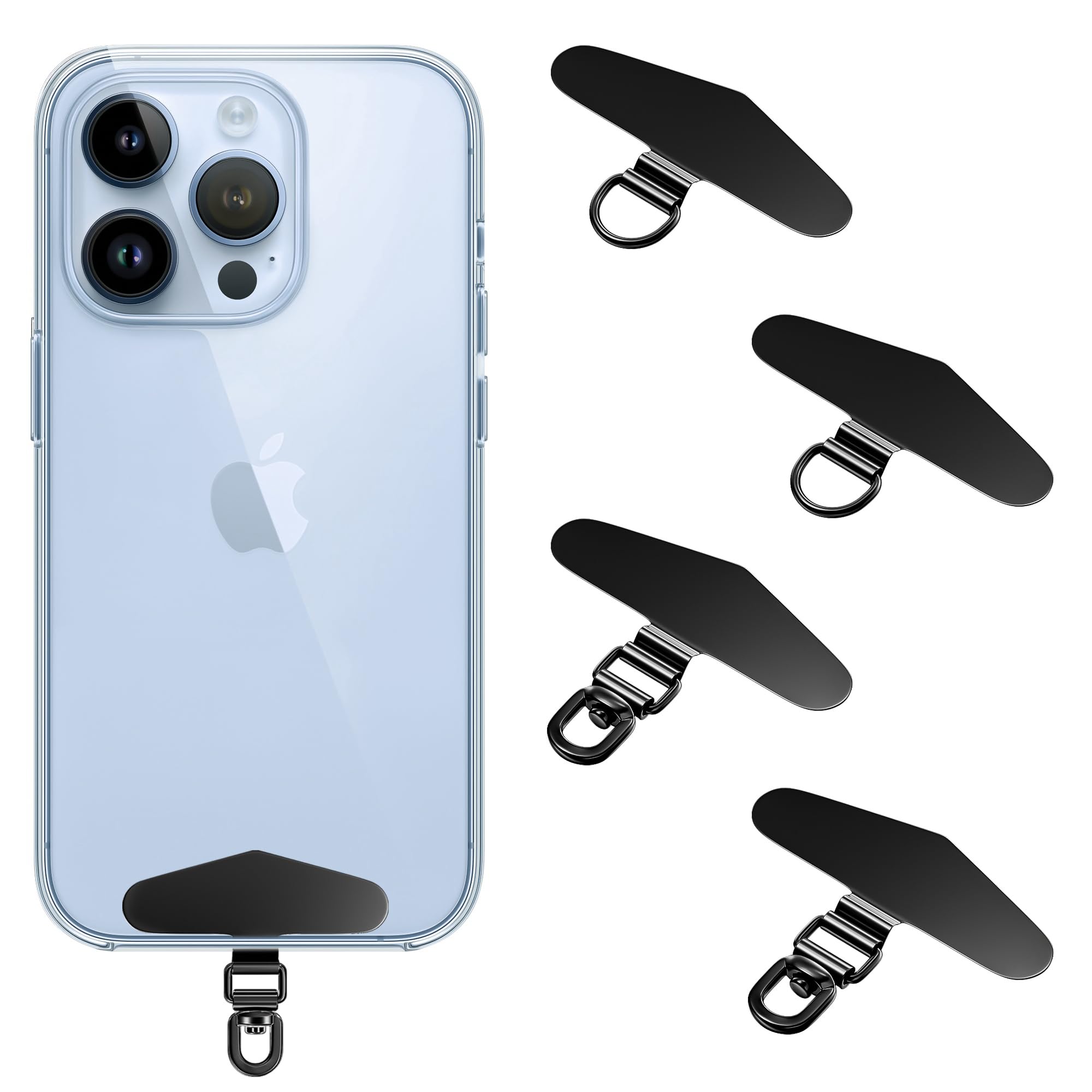 Durable 4-Pack Metal Phone Tether for iPhone & Smartphones - Heavy Duty Anti-Drop Strap for Outdoor, Work & Active Lifestyles