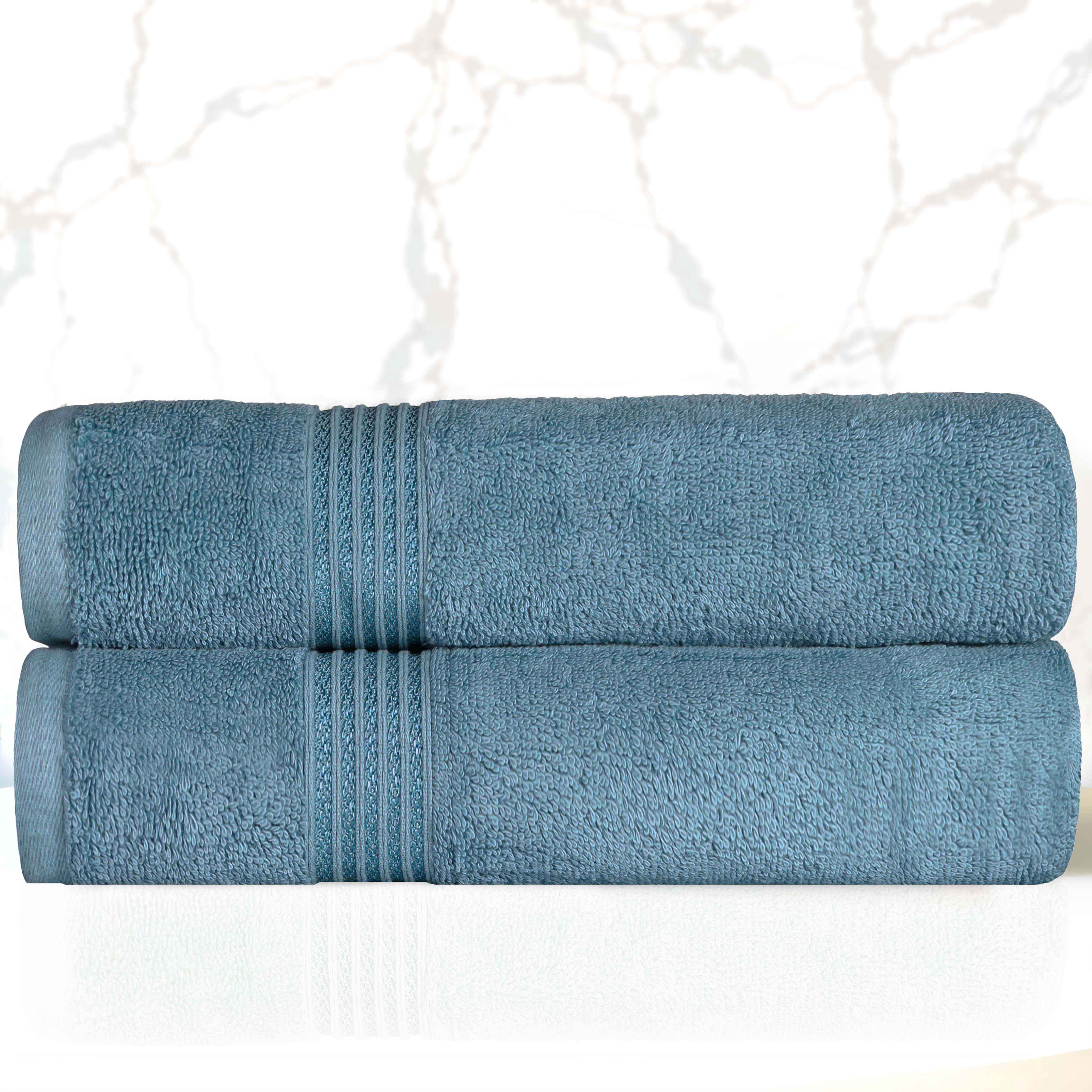 Premium Egyptian Cotton Bath Towels Set of 2 - Ultra Soft & Highly Absorbent - Luxury Bath & Spa, Beach, Gym Essentials for Home & Travel