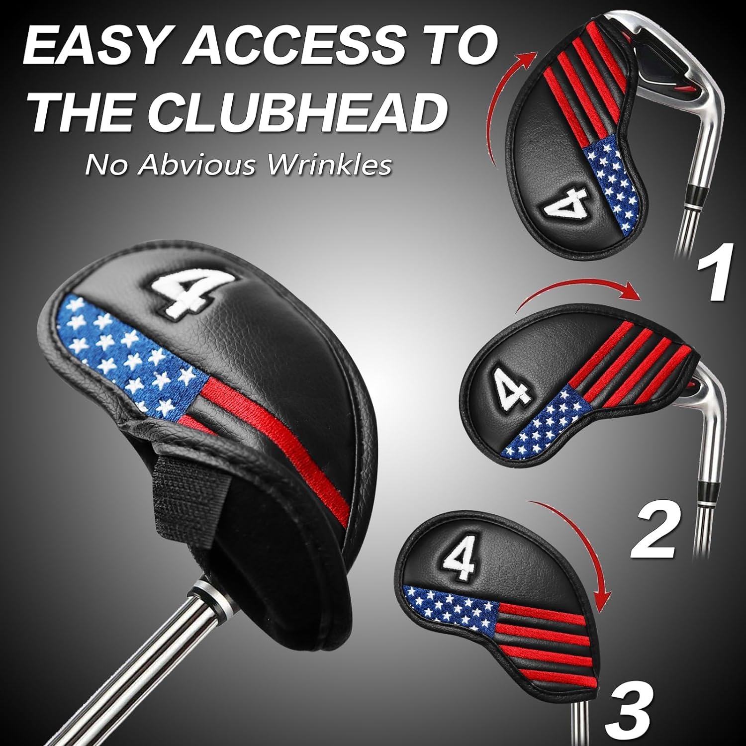 Premium 12-Piece Synthetic Leather Golf Iron Head Covers Set - Universal Fit for All Major Iron Clubs | Durable Club Protection | Perfect Golf Gift for Men & Women | Ideal for Course Play, Travel & Storage