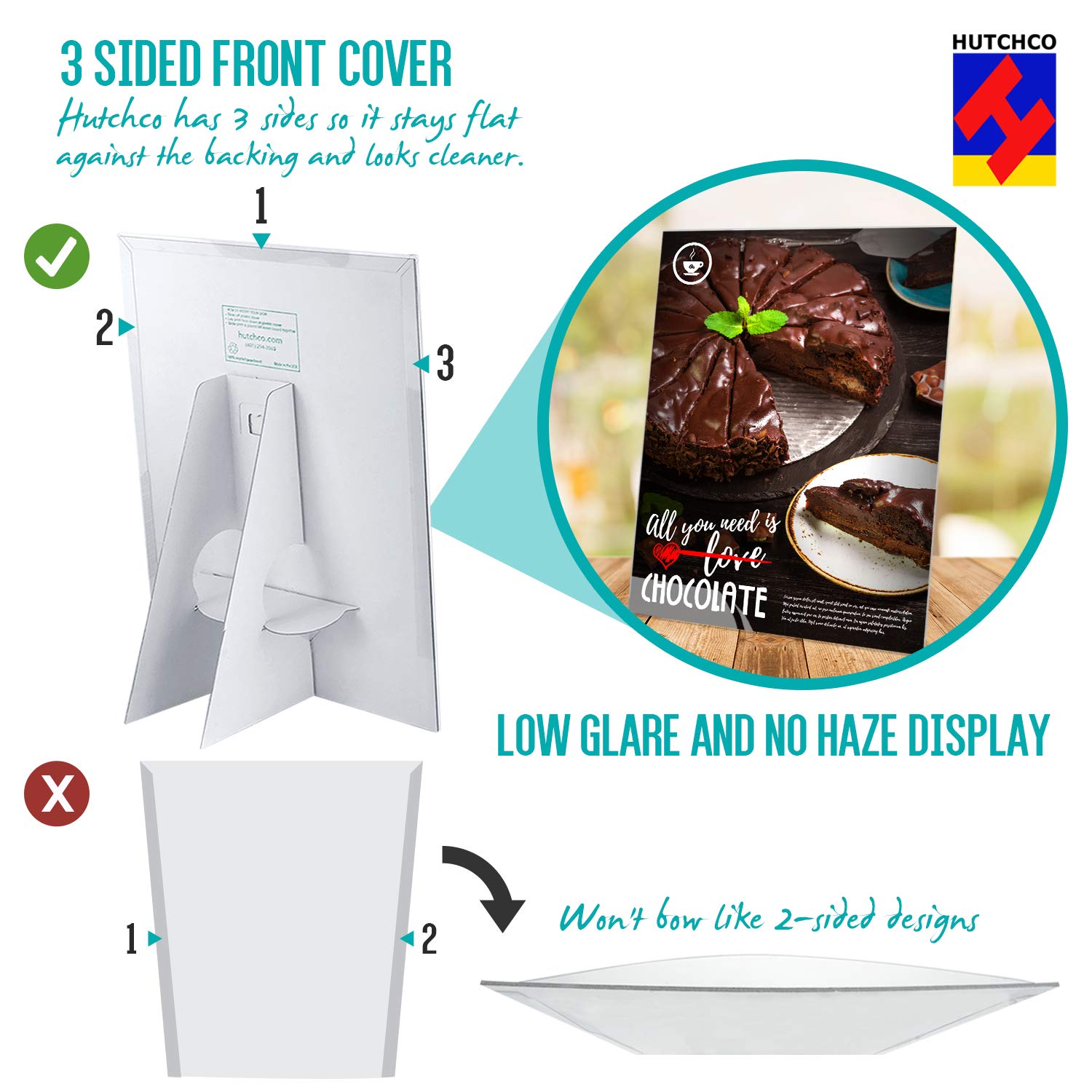 25 Pack Plastic Paper Sign Holder - 8.5x11 Inch Shatterproof Tabletop Display with Clear Cover & Cardboard Easel Back - Perfect for Restaurants, Retail Stores, and Office Countertop Advertising