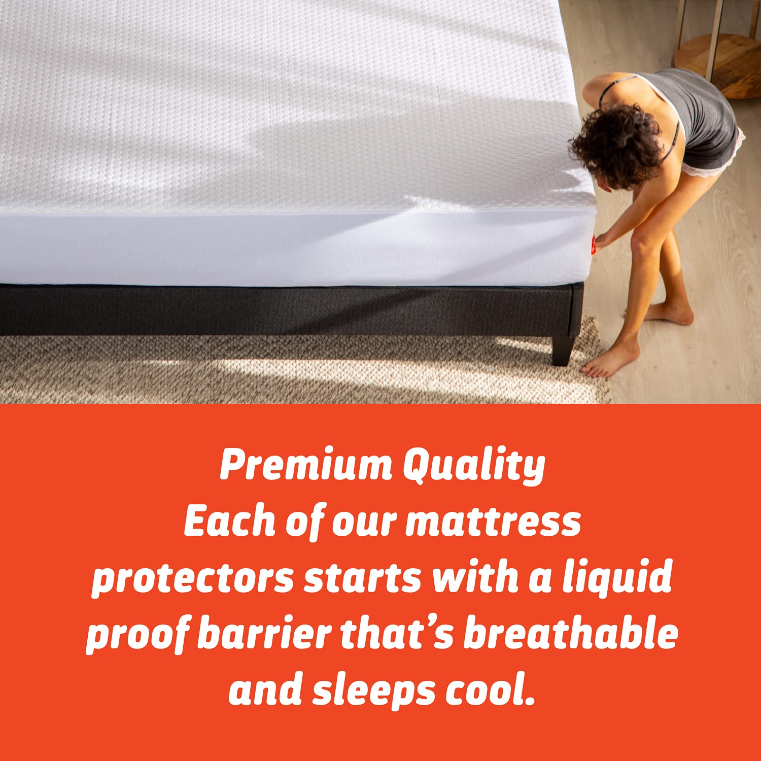 Layla Waterproof Mattress Protector - Breathable Cooling King Size Mattress Pad for Hot Sleepers | Hypoallergenic Bed Encasement with Liquid Protection | Perfect for Allergy Sufferers & Temperature Regulation