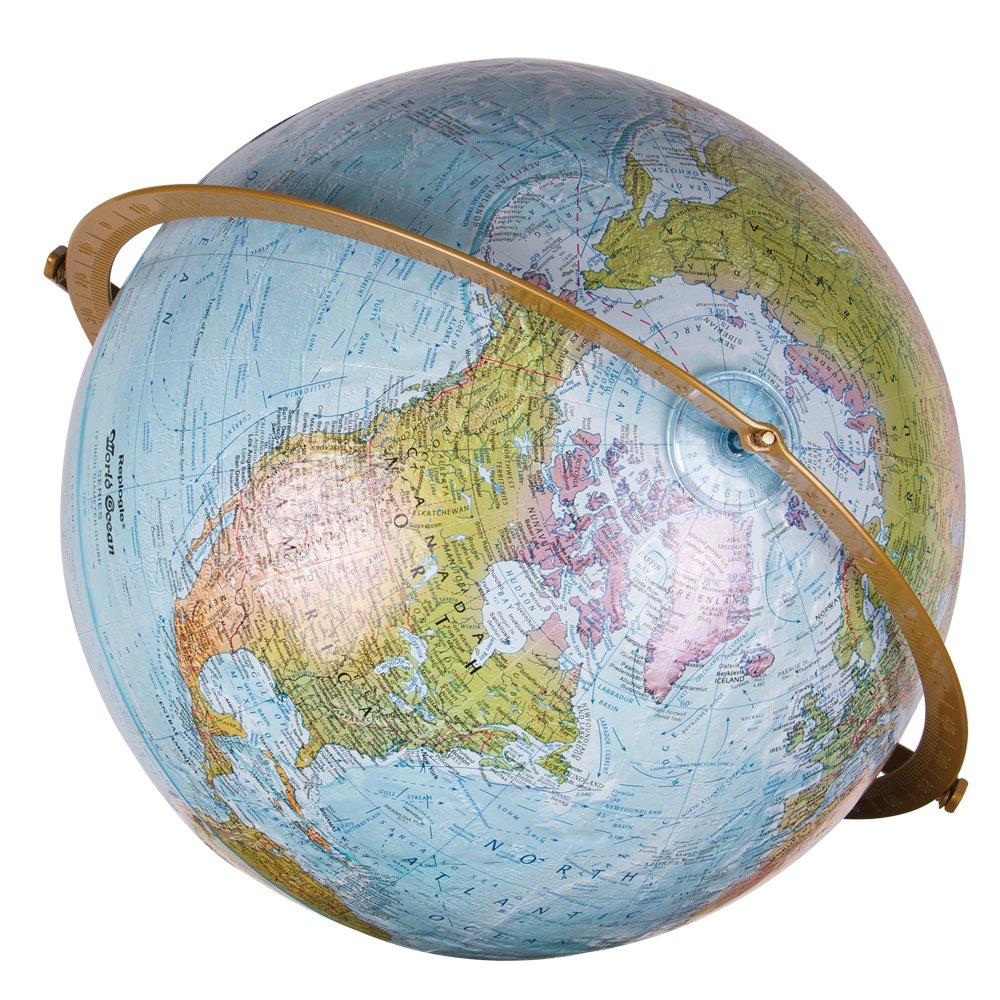 Replogle World Ocean Series Landforms Desk Globe (13031) - Educational Geography Globe for Kids & Students, Perfect for Home, Office, or Classroom Decoration & Learning