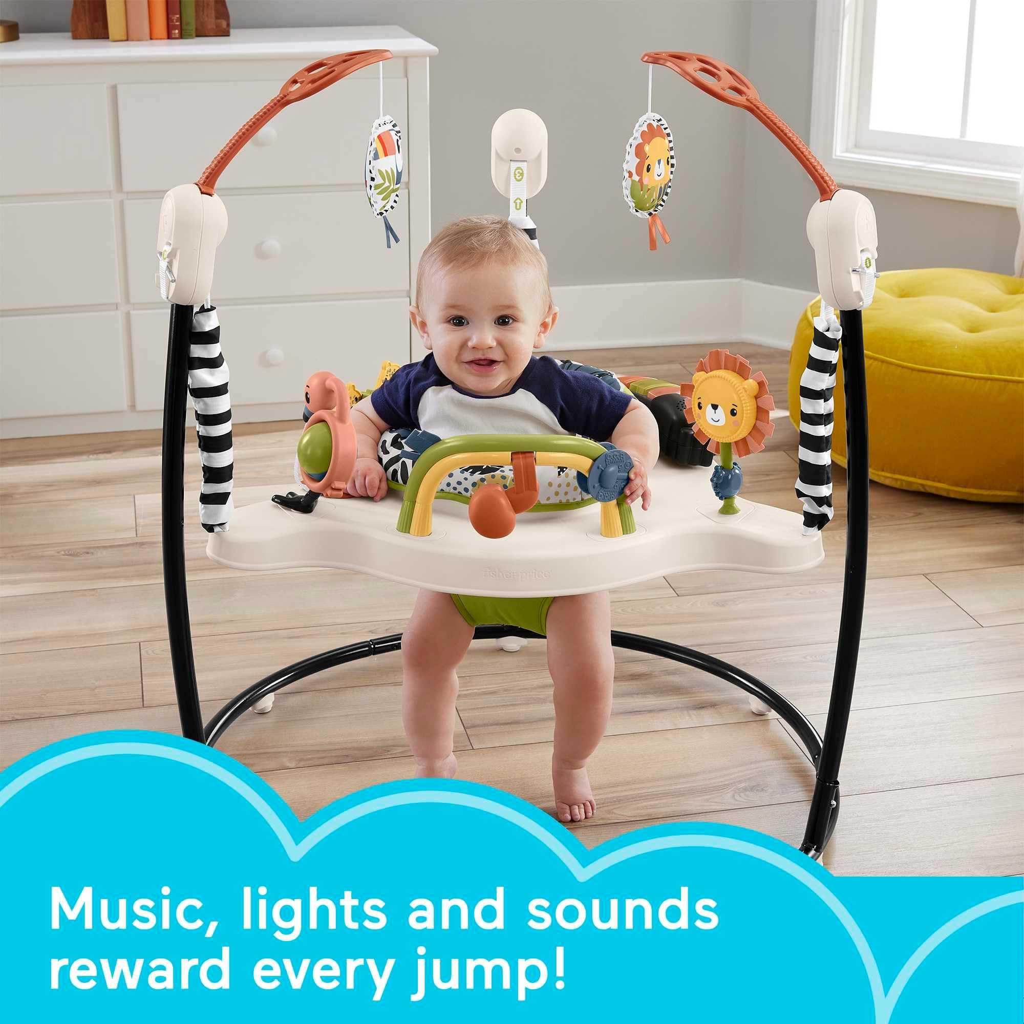 Fisher-Price Baby Bouncer Jumperoo Activity Center - Interactive Infant Toy with Music, Lights & Developmental Toys for Babies 6-12 Months | Perfect for Playtime, Learning & Motor Skills Development