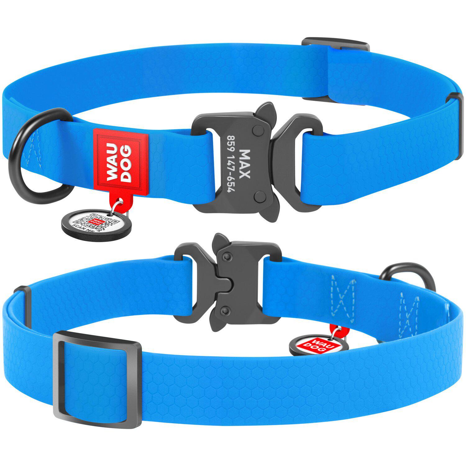 Waterproof Dog Collar for Medium & Large Dogs - Durable Nylon Reflective Pet Collar with Quick Release Buckle (Blue) - Perfect for Swimming, Hiking & Outdoor Adventures