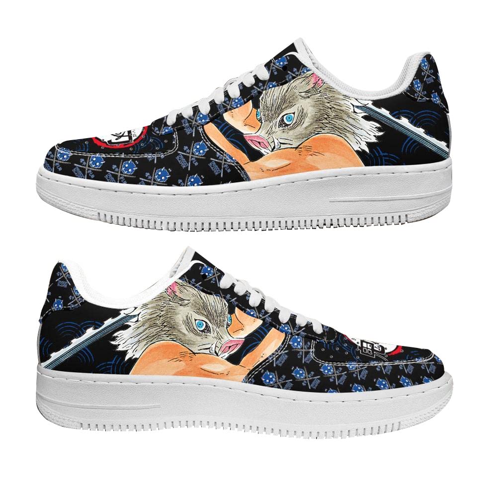 Custom Anime Demon Slayer Tanjiro Nezuko Zenitsu Giyu Printed Basketball Shoes - Low-Top Lace-Up Sneakers for Men & Women - Perfect for Cosplay, Running, and Manga Gifts