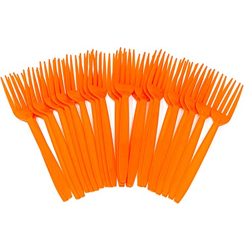 Orange Plastic Forks (24 Pack)