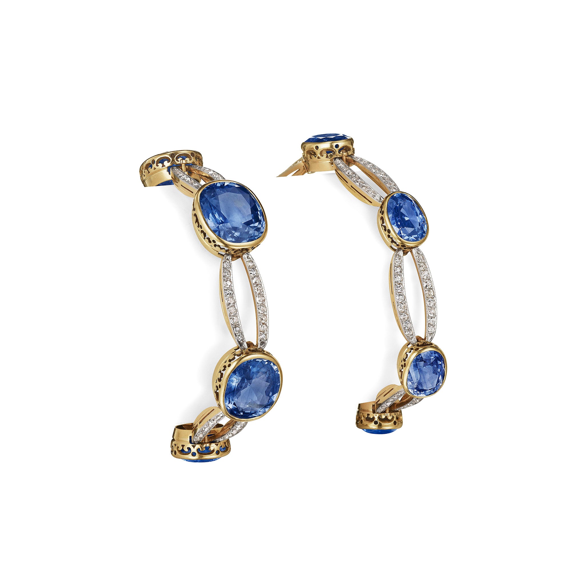 Exquisite Belle Époque Convertible Sapphire & Diamond Necklace | 14K Gold Pendant & Chain | Elegant Bridal, Anniversary & Evening Wear Jewelry Gift