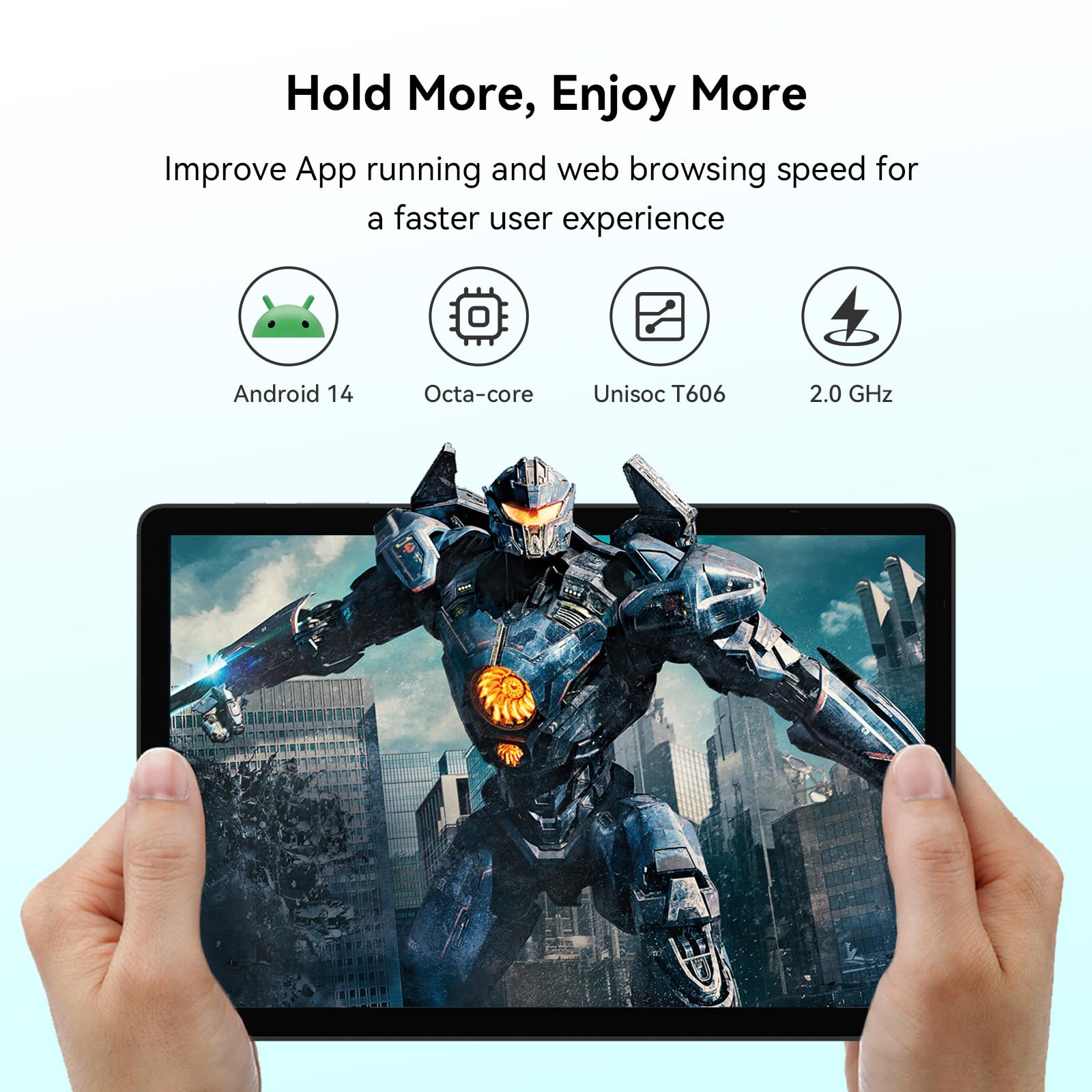 ApoloSign 11 Inch Android 14 Tablet - Octa-Core Processor, 8GB RAM, 128GB Storage (Expandable to 1TB), Widevine L1 Certified, 7000mAh Battery, Dual Stereo Speakers - Perfect for Streaming, Gaming & Productivity | 5G WiFi & BT 5.0 Connectivity