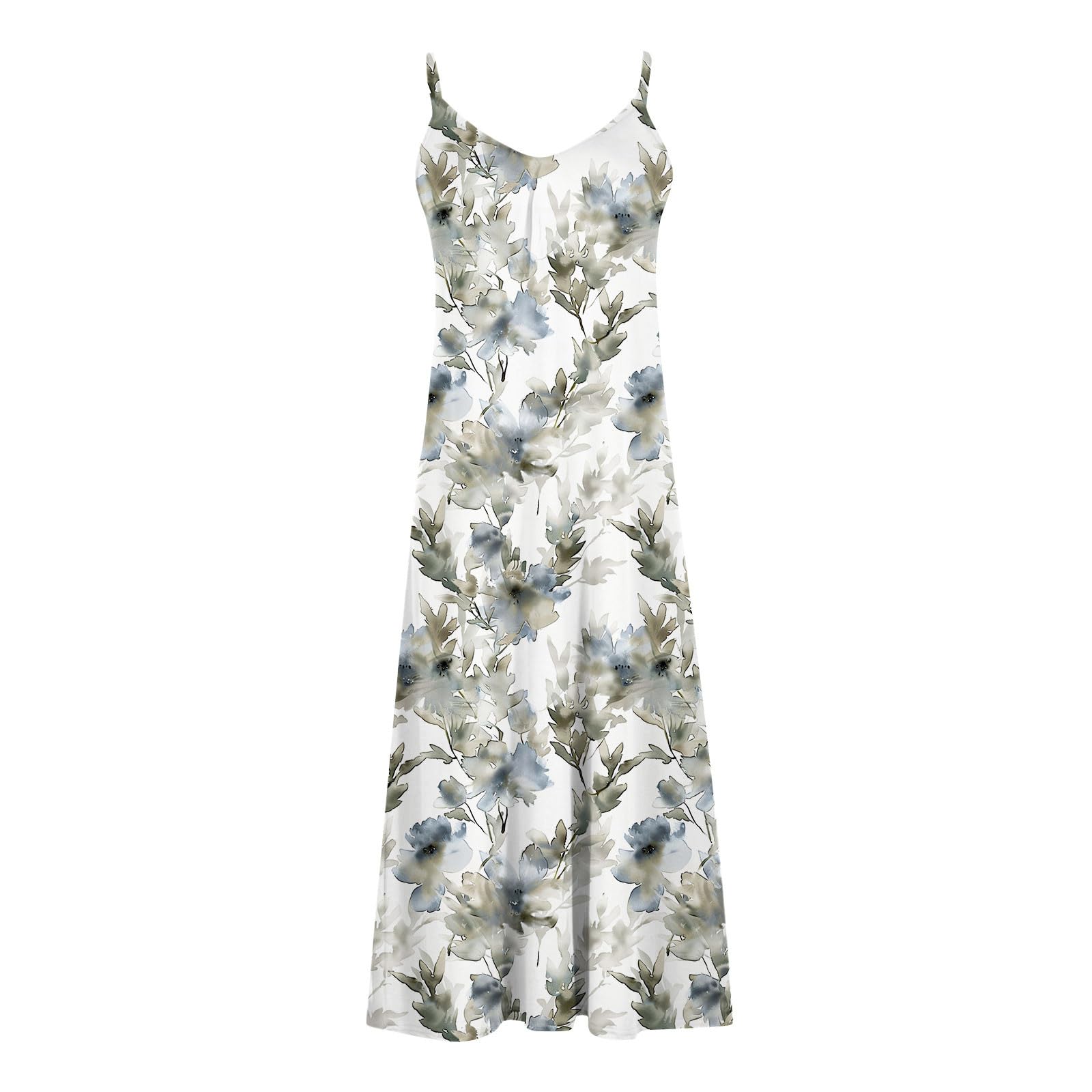 Lastesso Women's Floral Maxi Dress 2024 - Boho Spaghetti Strap Flowy Long Dress for Spring & Summer | Perfect for Beach Vacations, Date Nights & Boho Fashion