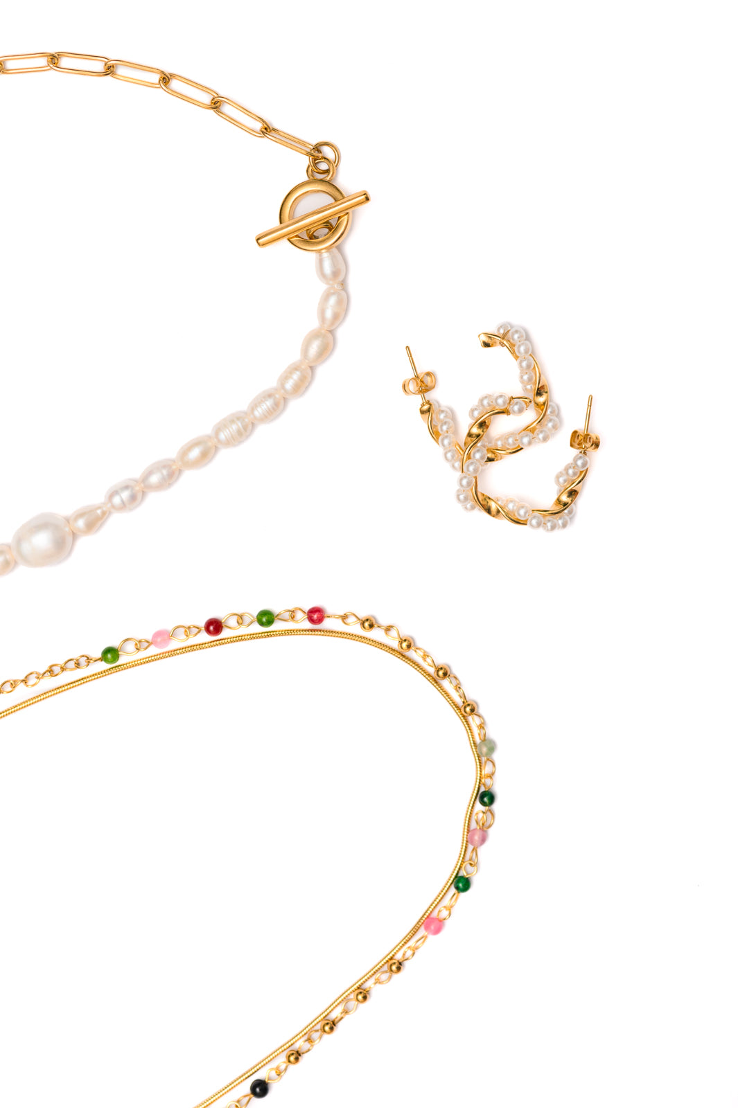 Elegant Pearl Jewelry Set - Necklace, Earrings & Bracelet Bundle for Women | Perfect Gift for Weddings, Parties & Special Occasions