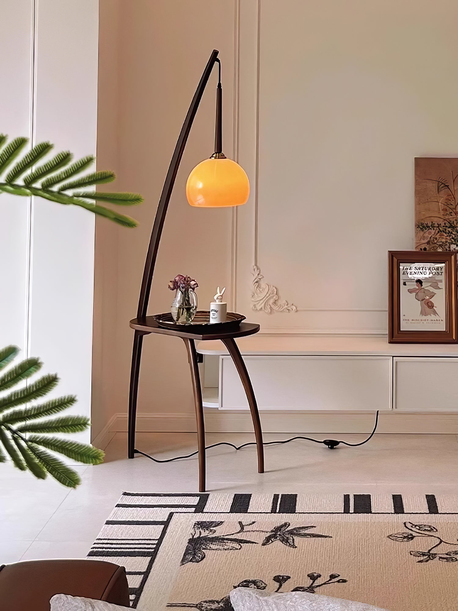 Arc Sphere Floor Lamp - Modern LED Standing Light for Living Room, Bedroom & Office - Adjustable Brightness & Warm White Light - Perfect for Reading, Relaxing & Decorating