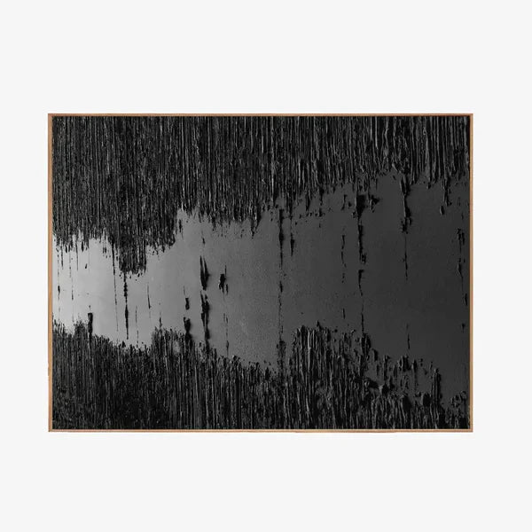 Black Minimalist Textured Painting #MZ014 - Modern Abstract Wall Art for Living Room, Bedroom & Office Decor