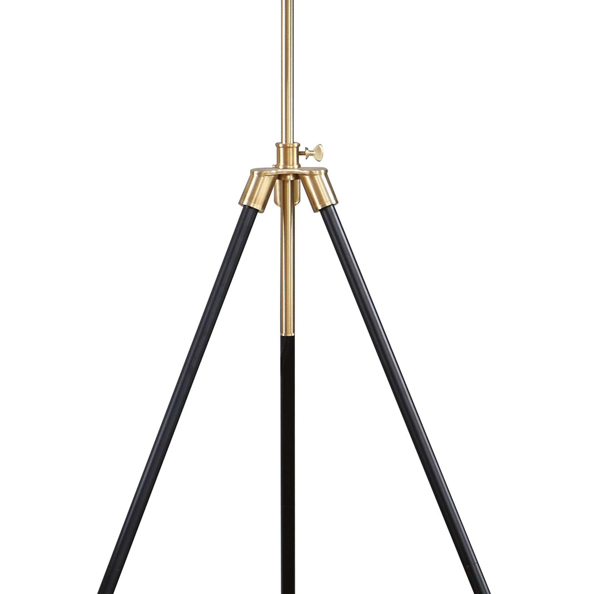 Benjara Modern Floor Lamp with Black Drum Shade & Gold Tripod Base - Elegant Lighting for Living Room, Bedroom, or Office Decor