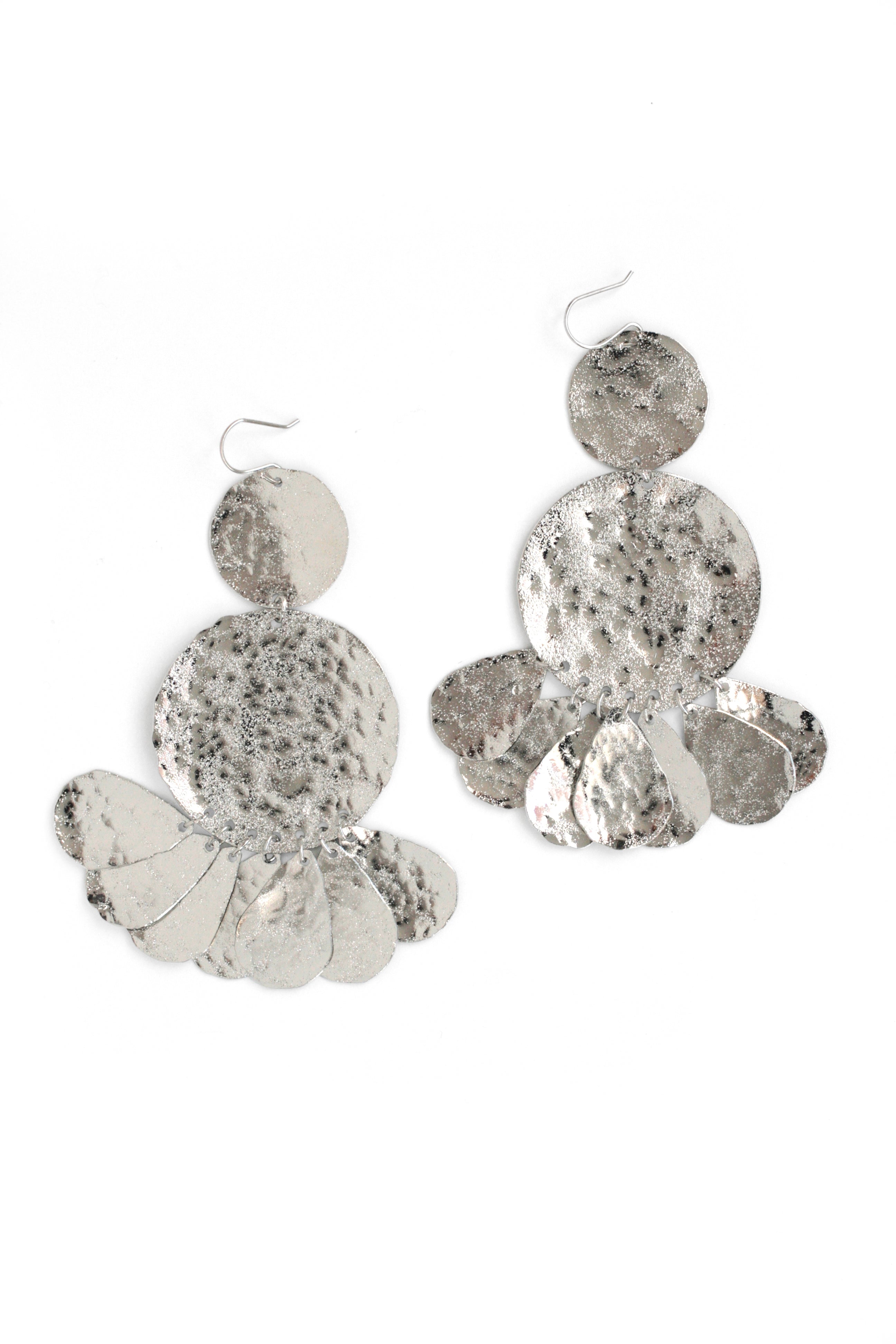 Statement Metal Fringe Earrings for Women - Silver Boho Dangle Earrings - Perfect for Parties, Weddings & Everyday Wear