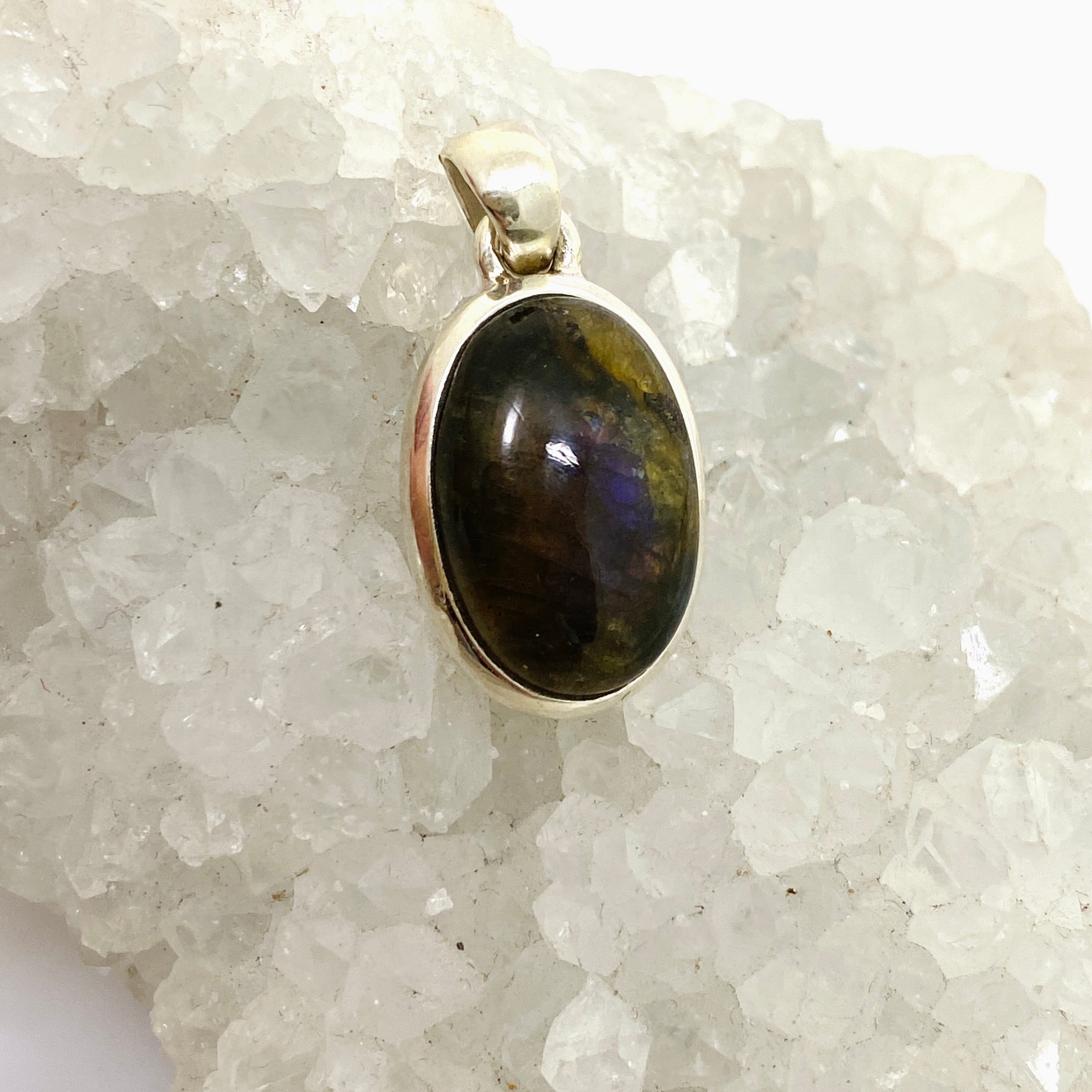 Natural Labradorite Oval Cabochon Pendant - PPGJ1047 | Handmade Gemstone Jewelry for Women | Perfect for Spiritual Healing, Meditation & Boho Fashion