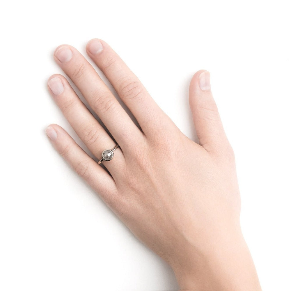 Full Moon Diamond Engagement Ring - 14K White Gold Solitaire Ring for Women - Perfect for Proposals, Anniversaries & Romantic Occasions