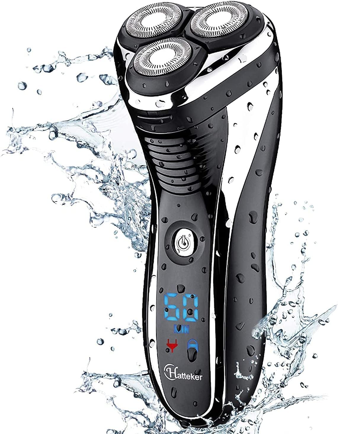 Hatteker Electric Shaver for Men - Rotary Razor & Cordless Beard Trimmer, Waterproof & Pop-Trim Design - Perfect for Travel, Gym & Daily Grooming