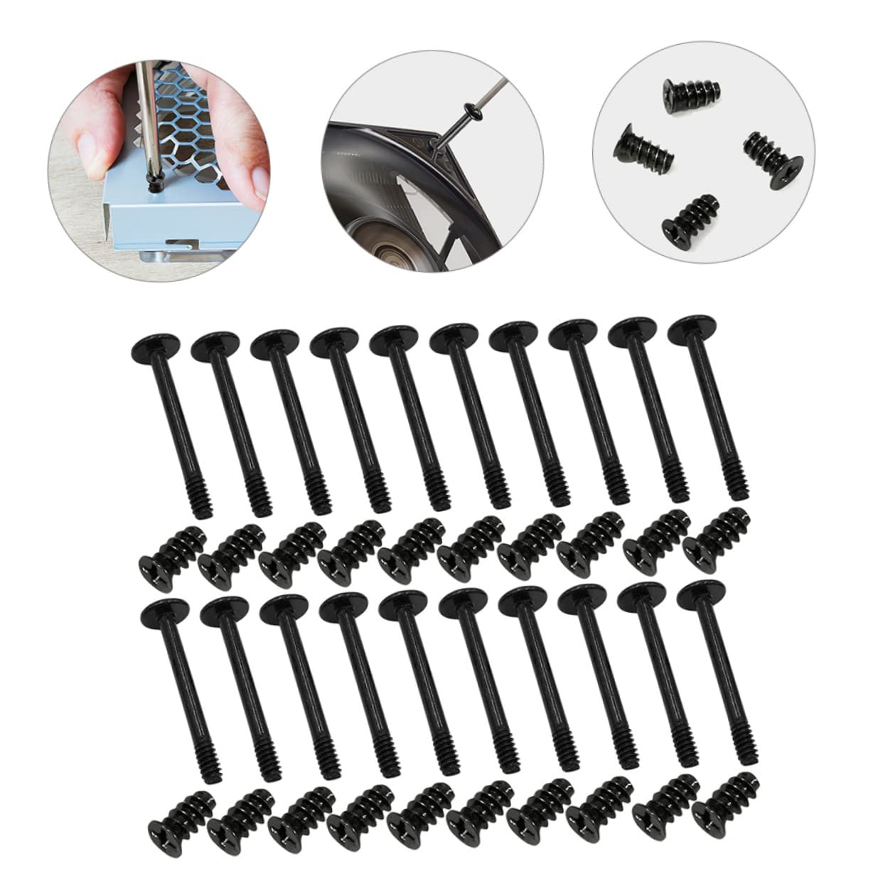 TEHAUX 3 Sets Computer Case Fan Screw Kit - Self Tapping Bolts & Nuts for PC Cooling Fans - Perfect for PC Builds, Gaming Rigs, and DIY Computer Upgrades