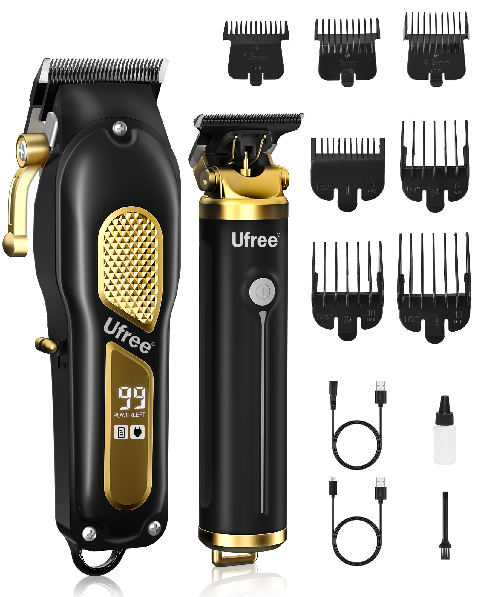 Ufree 3-Speed Cordless Electric Shaver for Bald Men - Double Foil Head Shaver with Close Shave Technology, Professional Hair Clipper & Trimmer Set - Perfect for Travel, Home Use & Quick Grooming