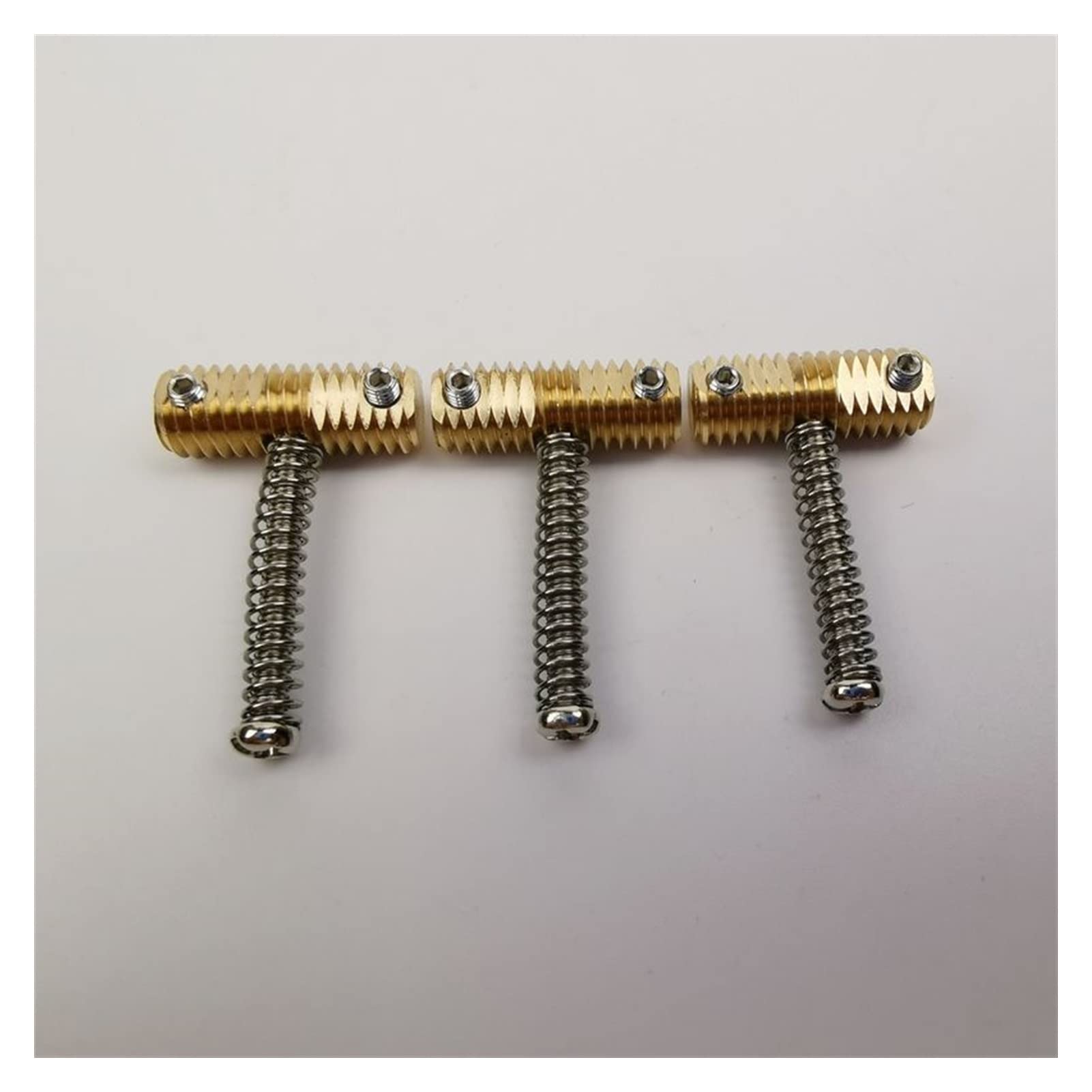 3 Pcs 10.8mm Brass Compensated Thread Saddles Set with Wrench for Tele TL Electric Guitar Bridge - Perfect for Guitar Setup, Repair & Tone Adjustment