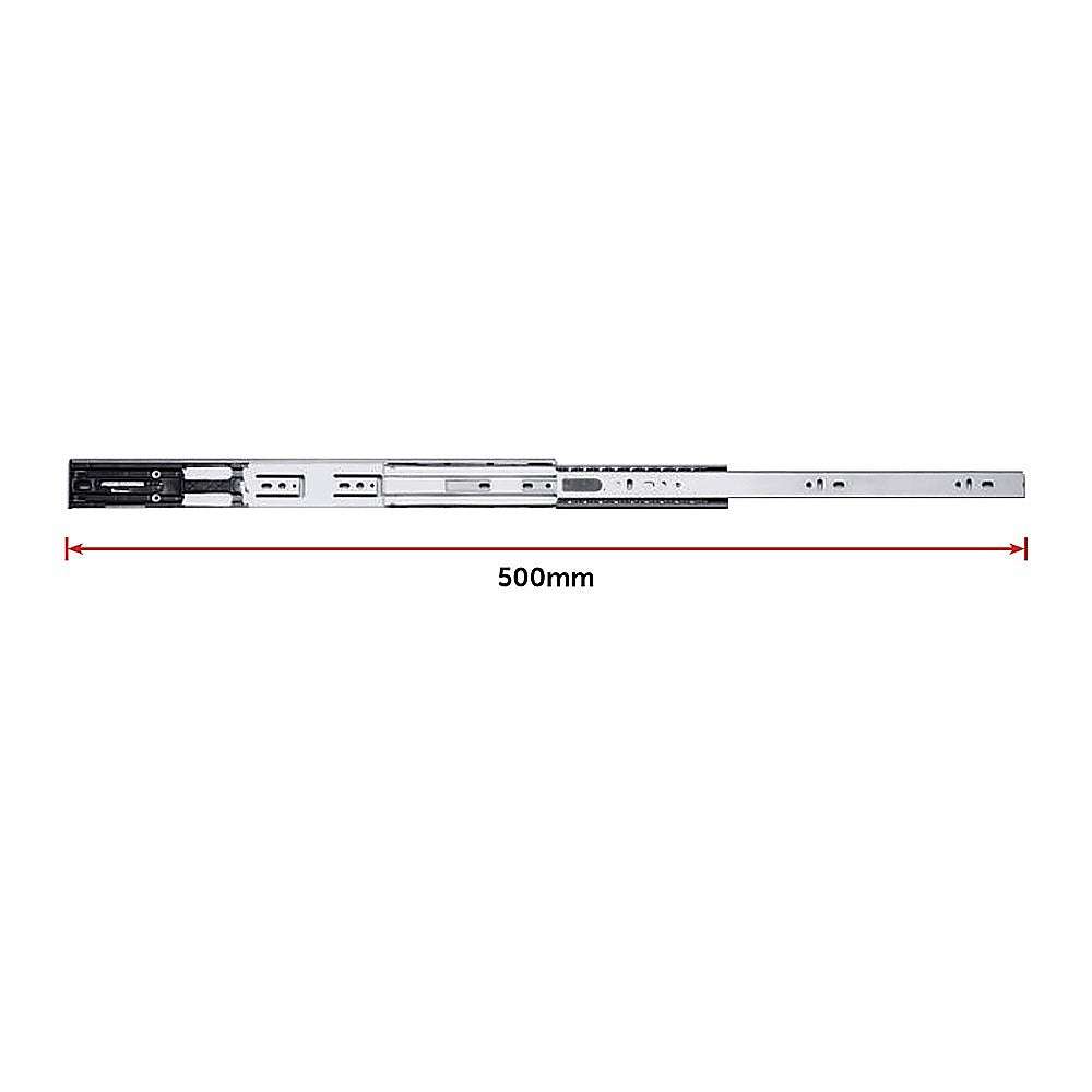 10 Pairs 500mm Soft Close Full Extension Ball Bearing Drawer Slides - Smooth Gliding for Kitchen Cabinets, Wardrobes & Office Furniture