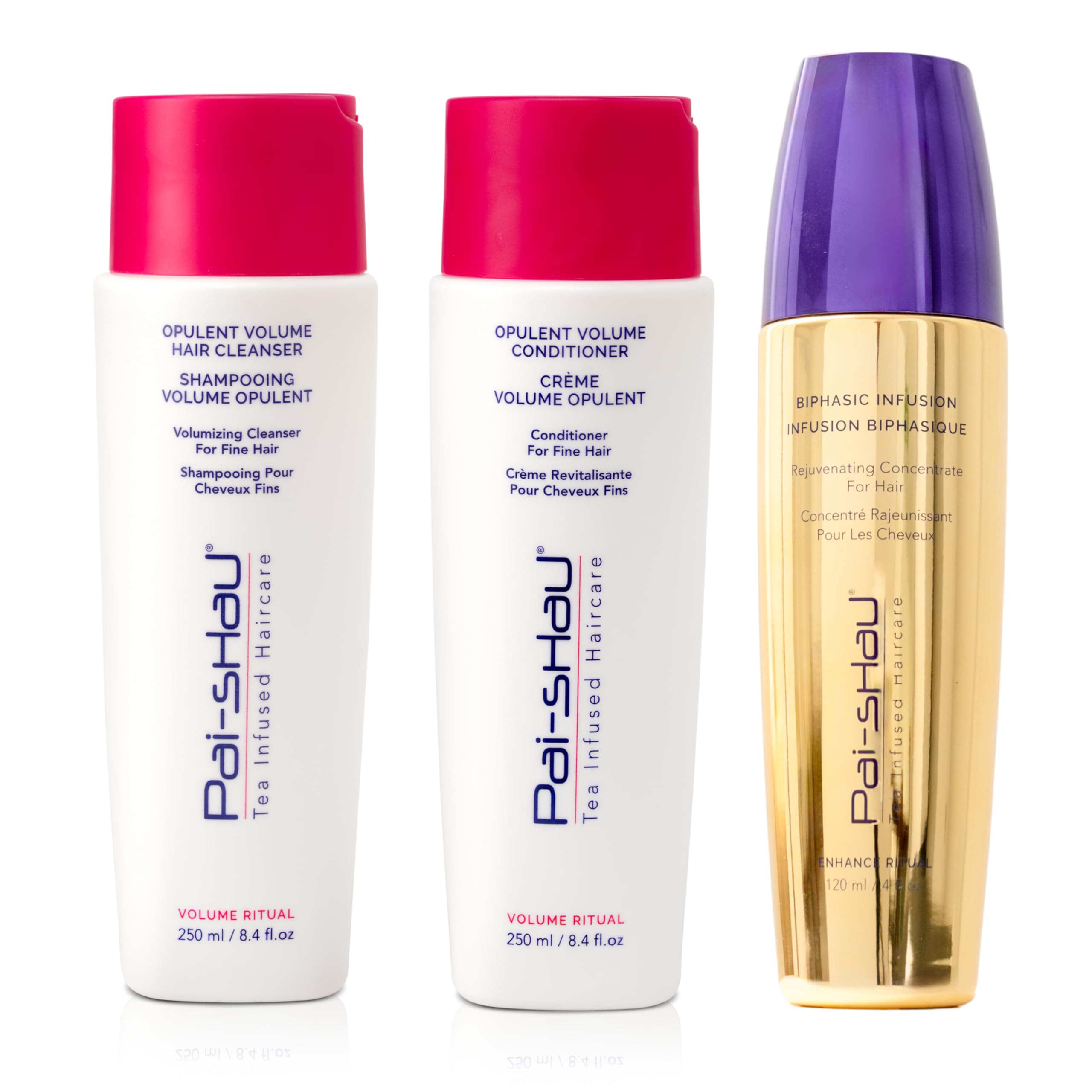 Pai-Shau Opulent Volume Trio Set - Oil-Free Hair Conditioner, Cleanser & Biphasic Infusion for Fine Hair - Hydrating Volumizing Treatment for Thin, Flat Hair - Perfect for Daily Hair Care & Salon-Quality Results at Home