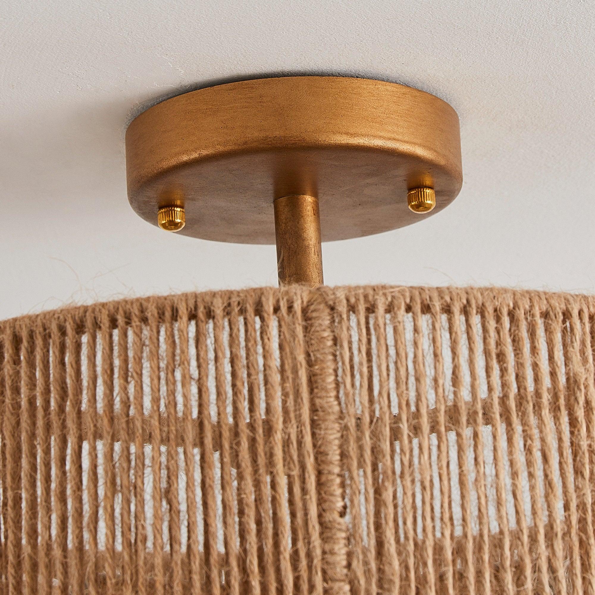 3-Light Traditional Farmhouse Wabi Sabi Flush Mount Ceiling Light - Perfect for Kitchen, Dining Room & Bedroom Lighting