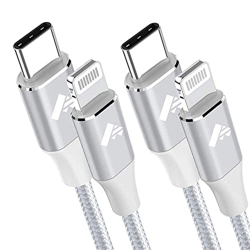 2-Pack 10ft USB C to Lightning Cable MFi Certified - Fast Charging Braided iPhone Charger Cord for iPhone 14/13/12/11 Pro Max/Mini/XR/XS/8/7/SE & iPad - Durable Long Charging Cable for Home, Office & Travel