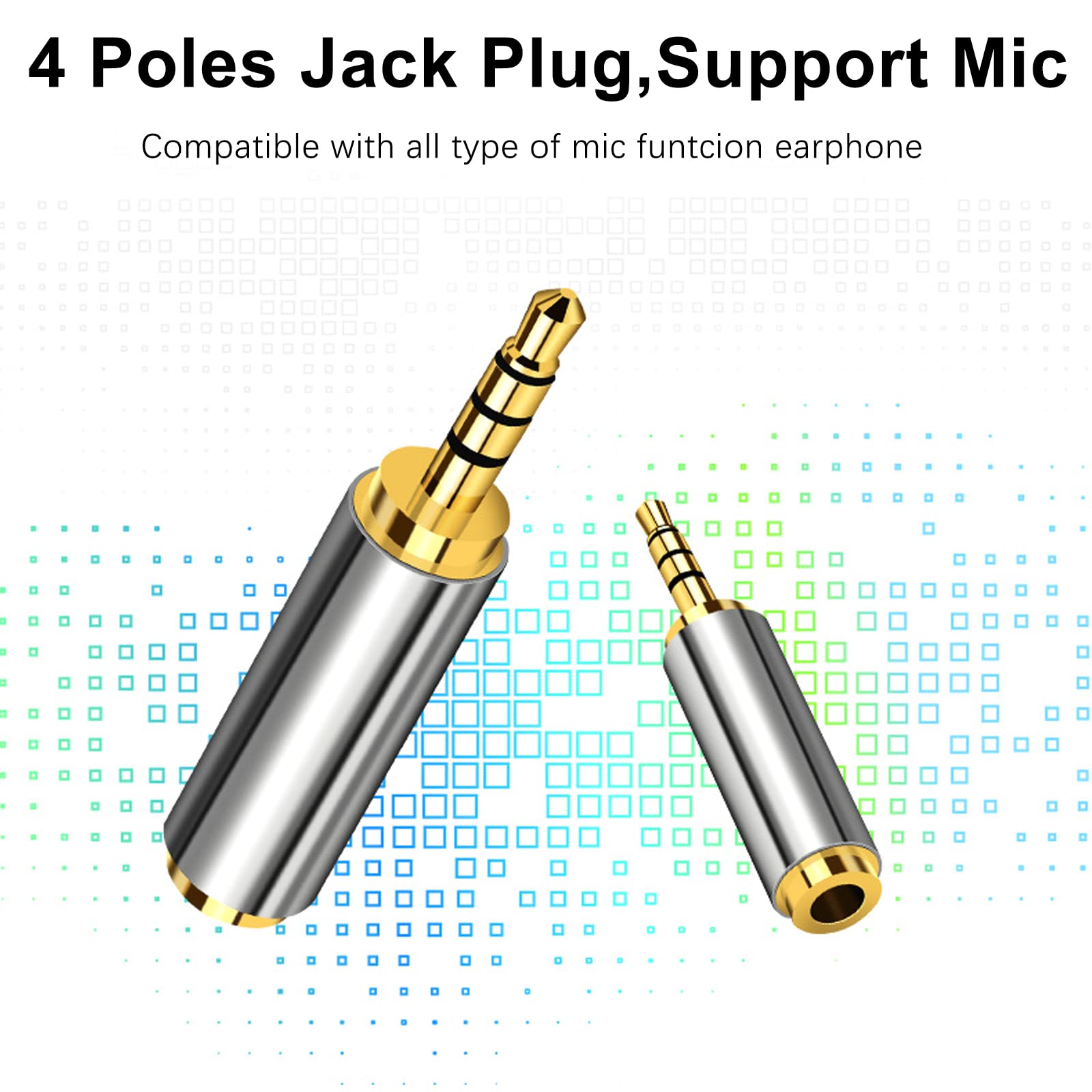 2.5mm Male to 3.5mm Female Headphone Adapter - 24K Gold Plated Audio Jack Converter for Stereo/Mono (2 Pack) - Perfect for Smartphones, Laptops, Headphones & Audio Equipment