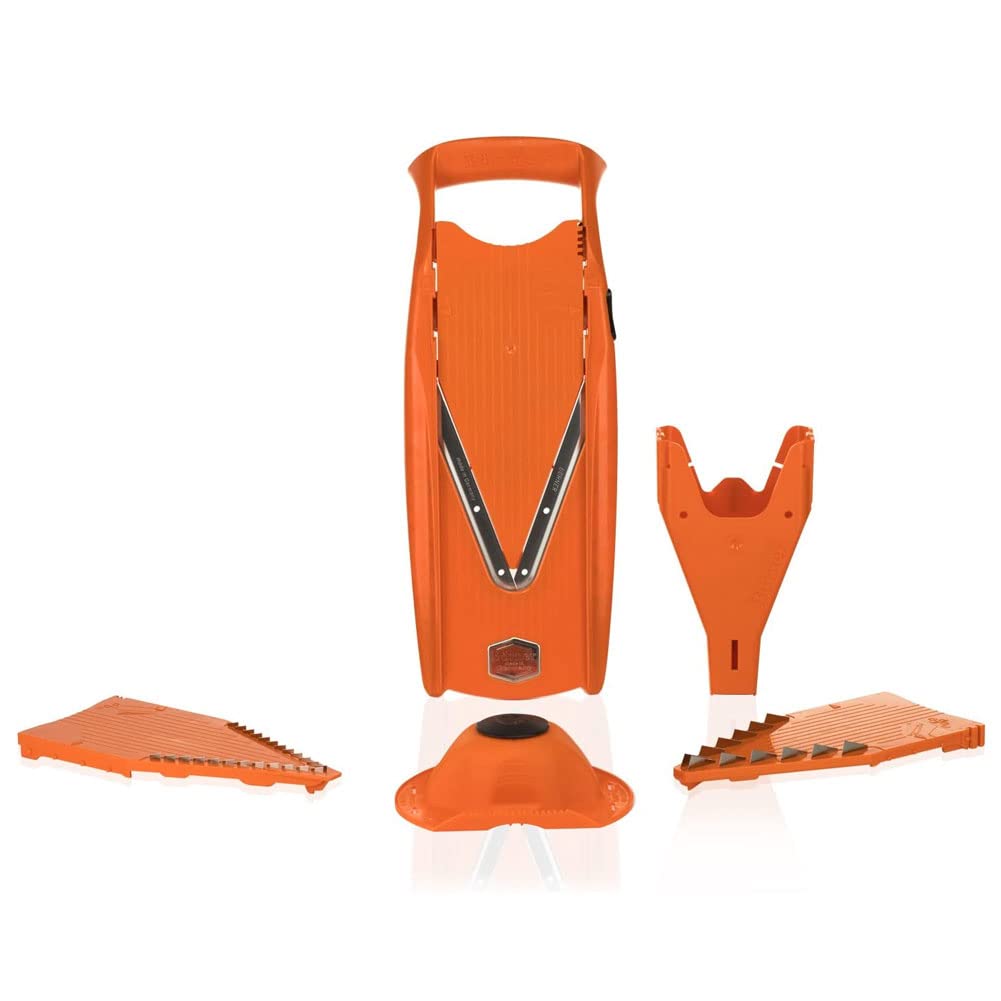 Swissmar 3-String Mandoline Slicer - Professional Vegetable Cutter with Adjustable Blades, Orange (7000OR) - Perfect for Salad Prep, Sushi Making & Kitchen Cooking