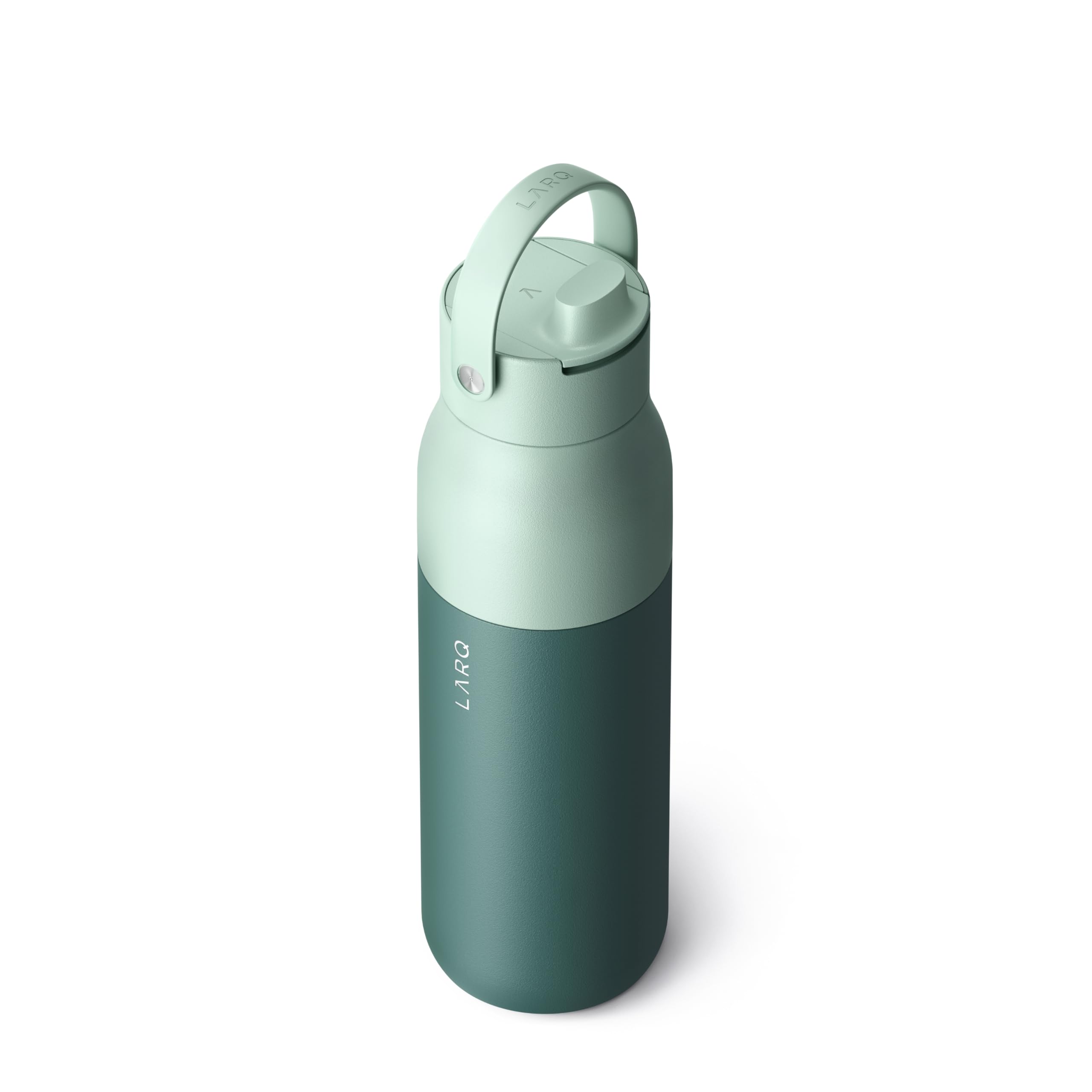 LARQ 23oz Insulated Stainless Steel Water Bottle with Swig Top & Built-In Silicone Handle | BPA-Free Thermos | Reusable Sports, Gym & Travel Water Bottle in Eucalyptus Green | Perfect for Hiking, Workouts & Daily Hydration