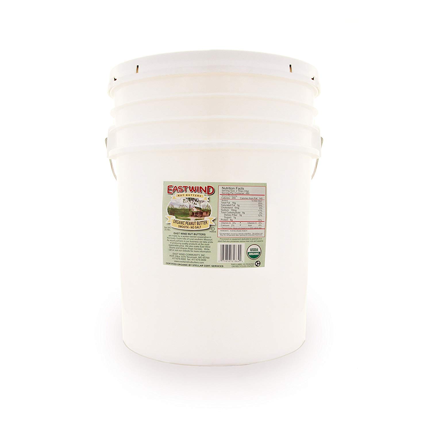 Organic Smooth Peanut Butter, 1 LB Jar - Creamy, All-Natural Spread for Sandwiches, Baking & Healthy Snacks