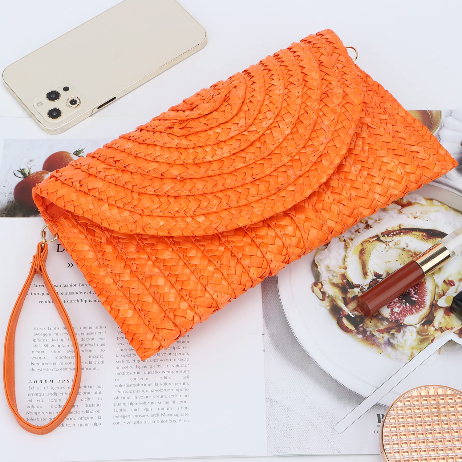 Women's Woven Straw Clutch Purse - Summer Beach Shoulder Bag for Vacation, Pool Party & Outdoor Events | Stylish Eco-Friendly Handbag for Women