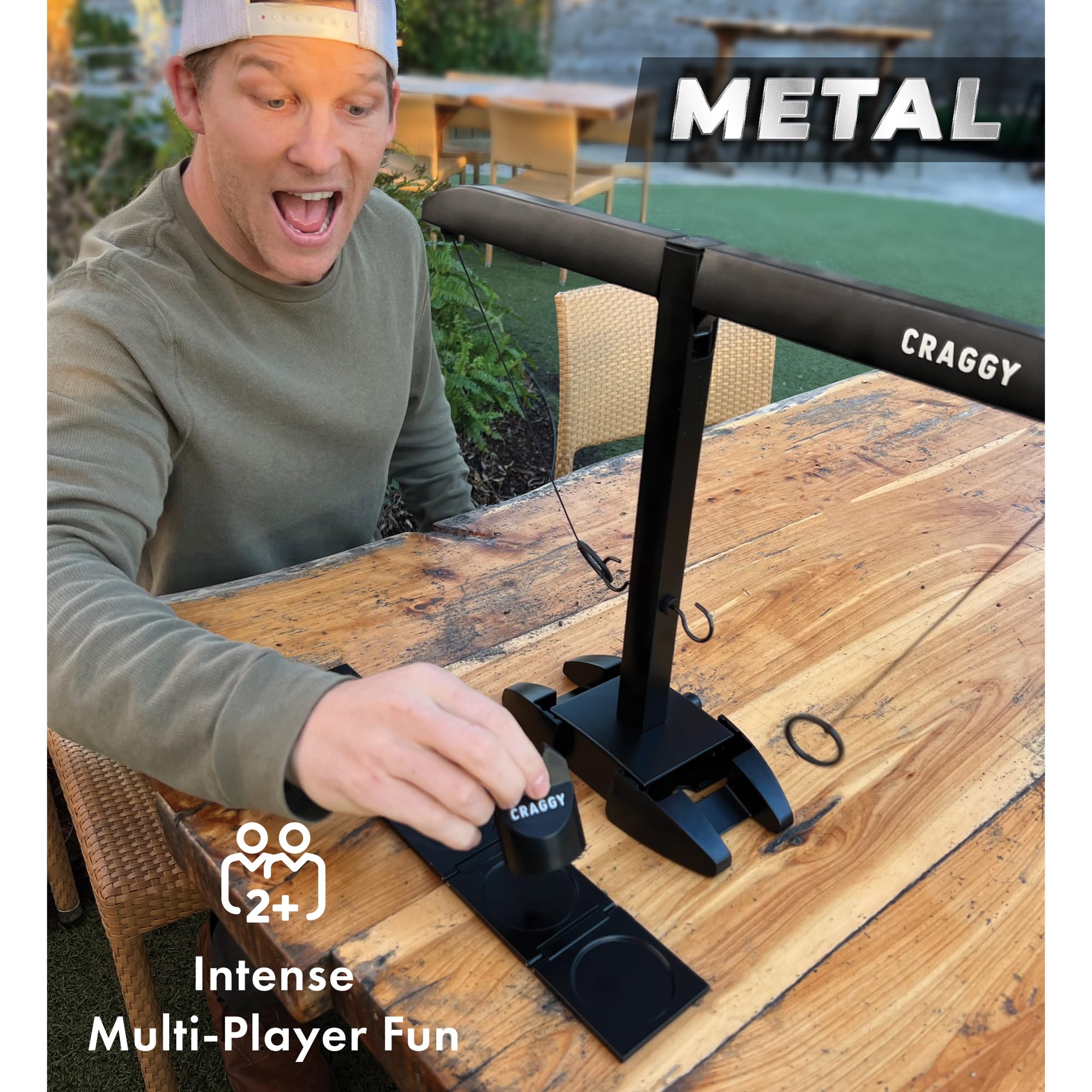 Portable Aluminum Hook and Ring Toss Game - Craggy Games XPLR for Indoor & Outdoor Fun - Family Game Night, Party, Travel & Backyard Activities - Perfect for Kids & Adults Multiplayer Entertainment