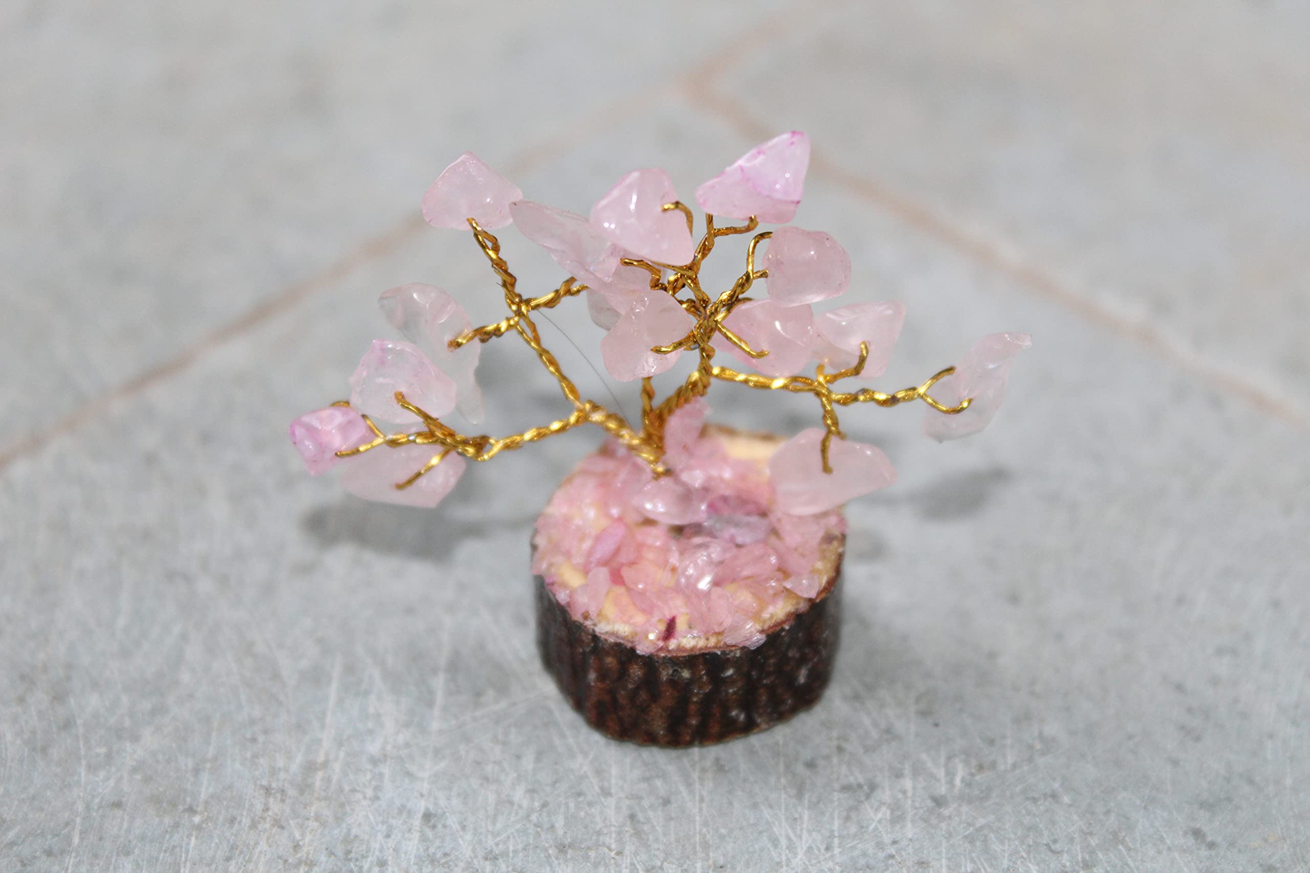 Authentic Rose Quartz Gemstone Money Tree Bonsai - Healing Crystal for Chakra Balancing, Reiki Energy & Feng Shui - Home Office Desk Decor, Spiritual Gift (Perfect for Meditation Spaces & Positive Energy)
