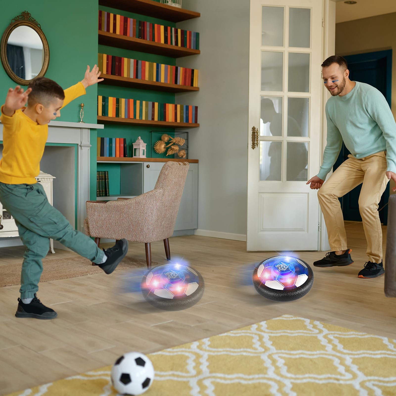 Hover Soccer Ball Toys for Kids - Indoor & Outdoor Floating Football Game for Boys & Girls Ages 3-8 - Fun Birthday Gifts for 3 4 5 6 Year Olds - Perfect for Playtime, Parties & Backyard Sports