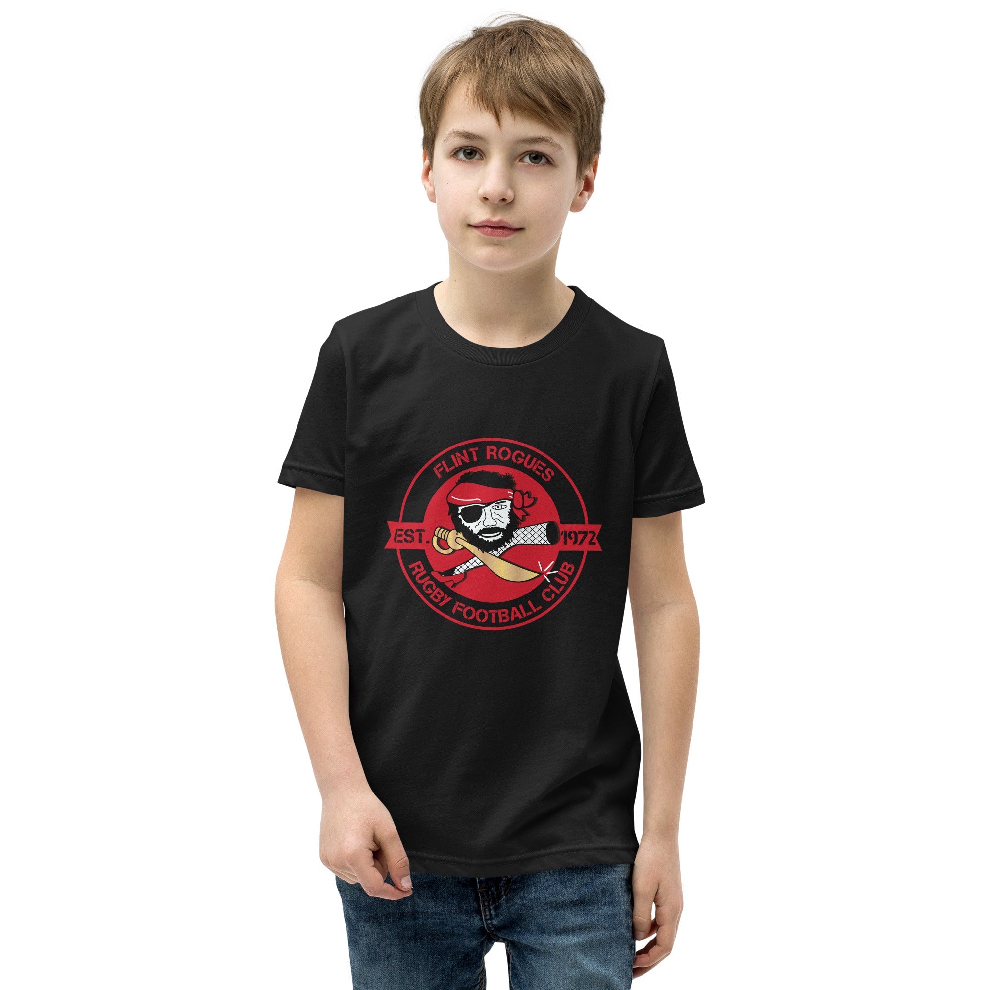 Flint Rogues RFC Youth Social Tee - Comfortable Cotton T-Shirt for Kids & Teens - Perfect for School, Sports & Casual Wear