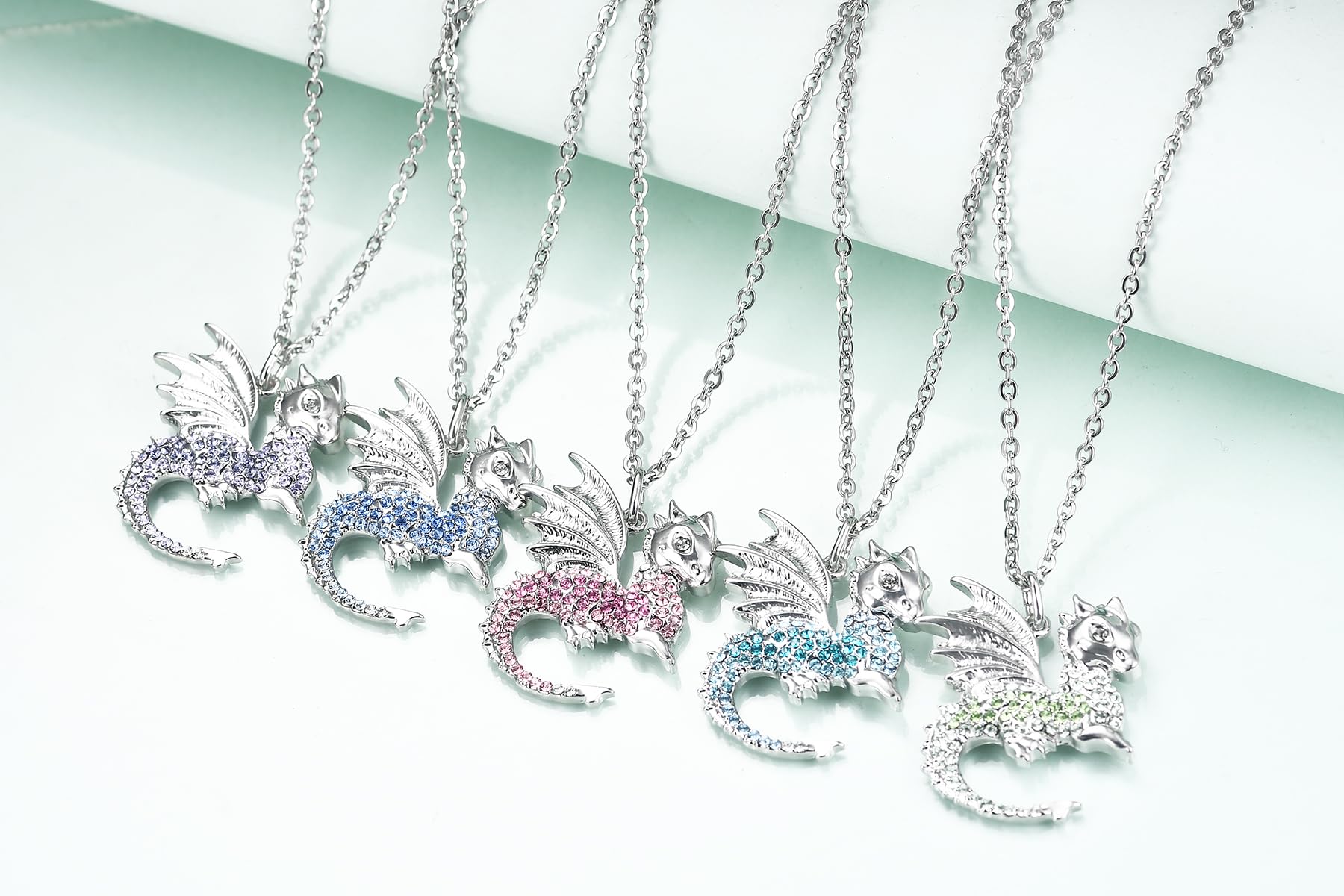 Luomart Dragon Dinosaur Pendant Necklace - Unique Birthday Gifts for Women & Girls | Stylish Jewelry for Fantasy Lovers, Cosplay & Medieval Fashion